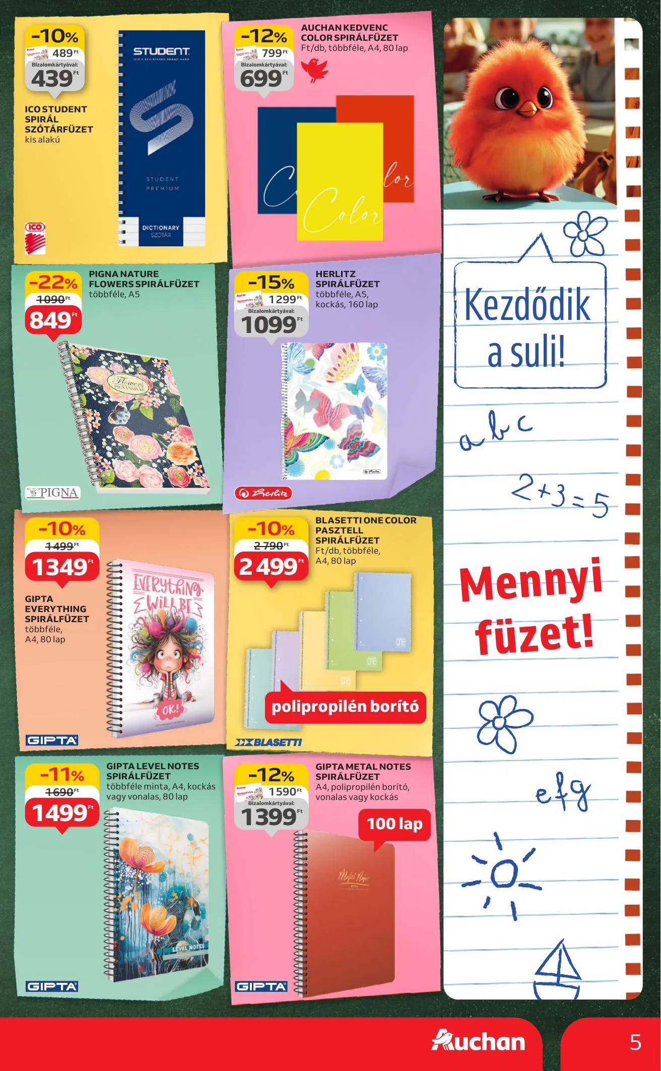 Auchan akciós újság Hipermarket iskolakezdés 08.07–08.19 – 5. oldal