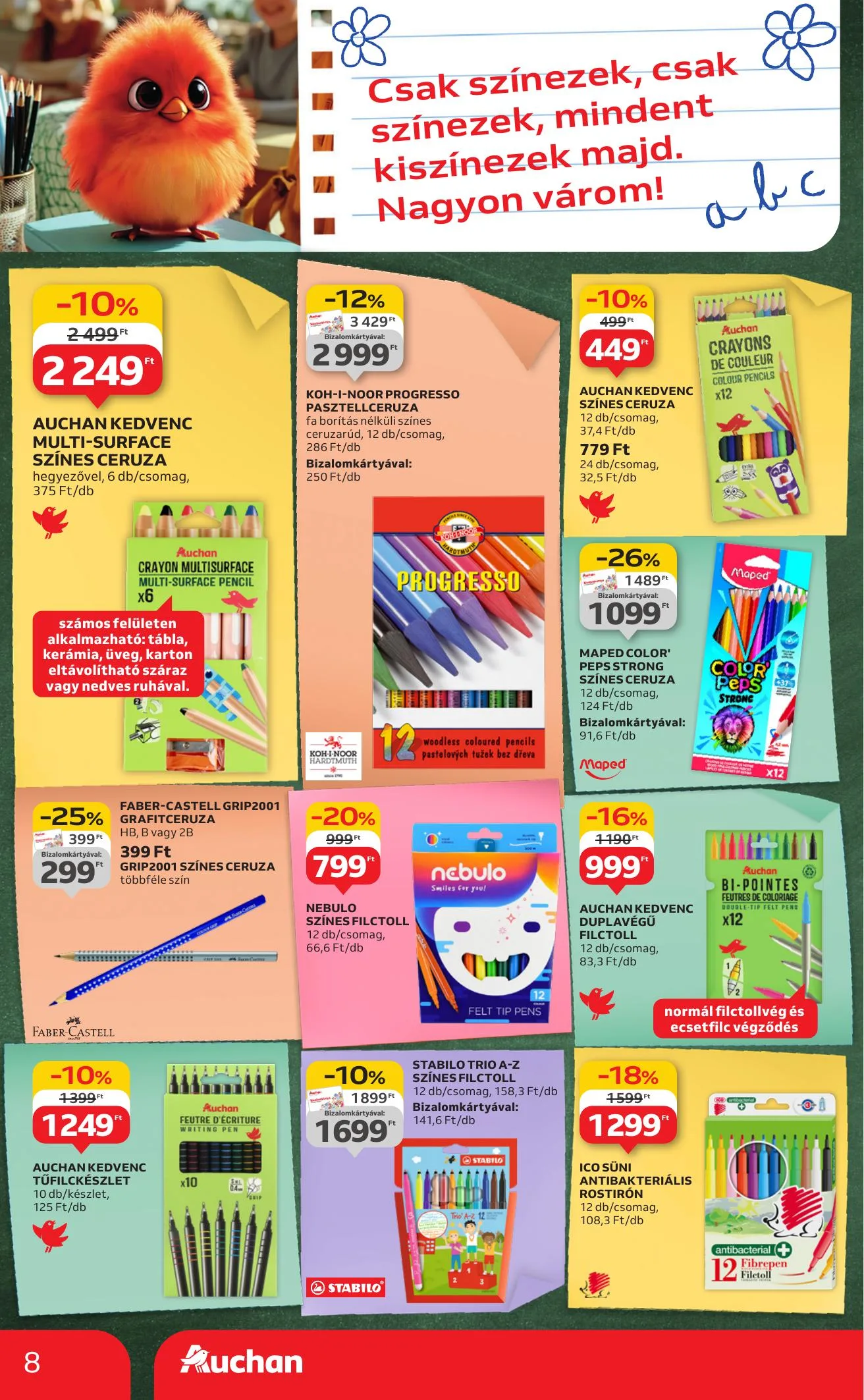Auchan akciós újság Hipermarket iskolakezdés 08.07–08.19 – 8. oldal