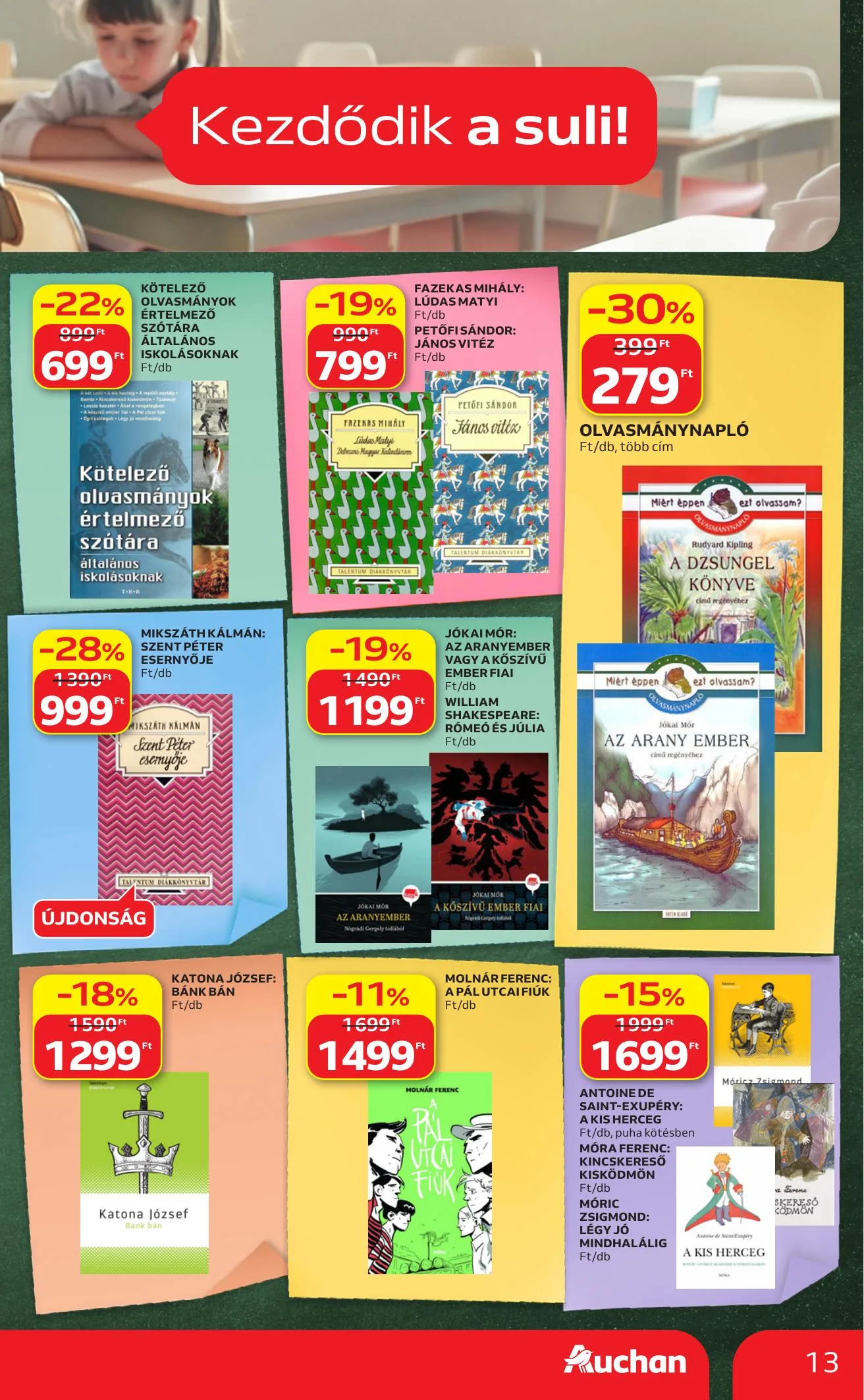 Auchan akciós újság Hipermarket iskolakezdés 07.23–07.29 – 13. oldal
