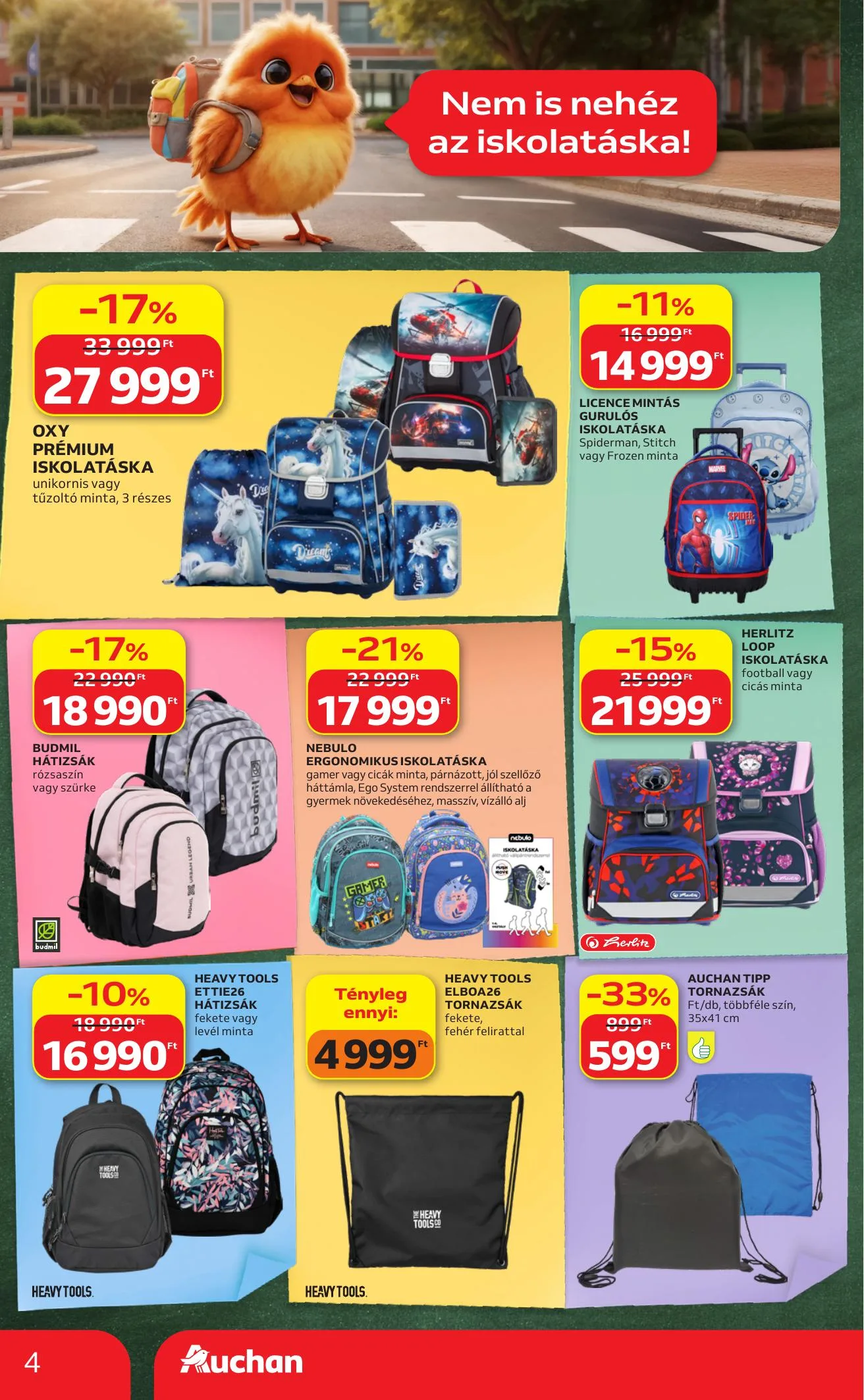 Auchan akciós újság Hipermarket iskolakezdés 07.23–07.29 – 4. oldal