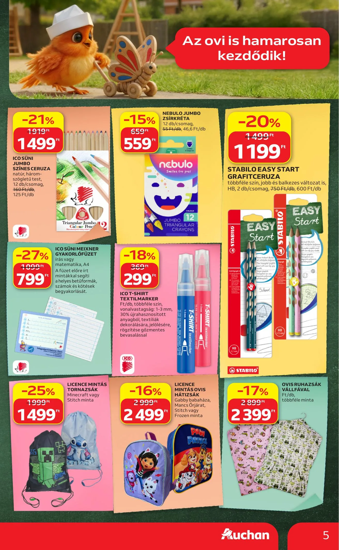 Auchan akciós újság Hipermarket iskolakezdés 07.23–07.29 – 5. oldal