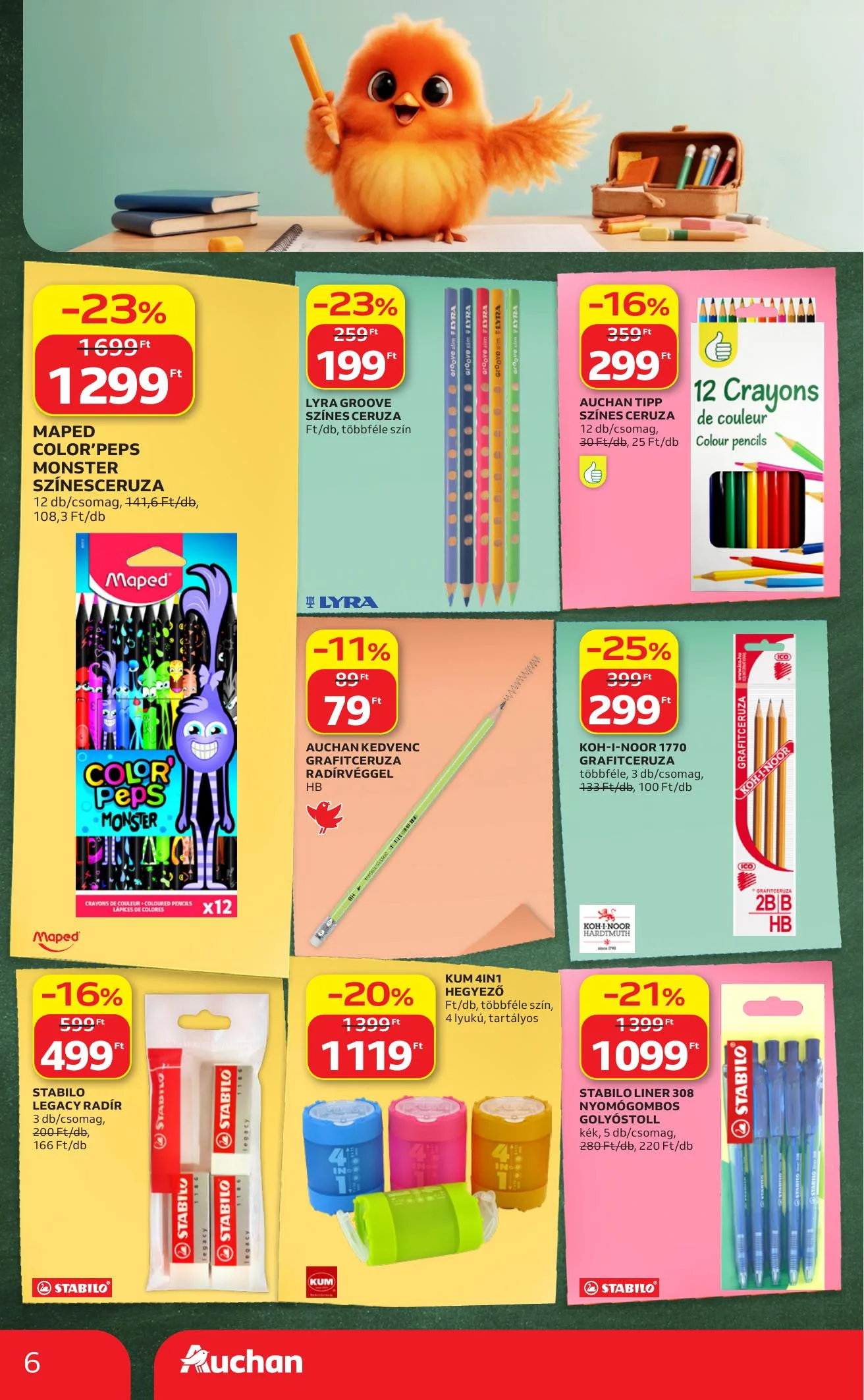 Auchan akciós újság Hipermarket iskolakezdés 07.23–07.29 – 6. oldal