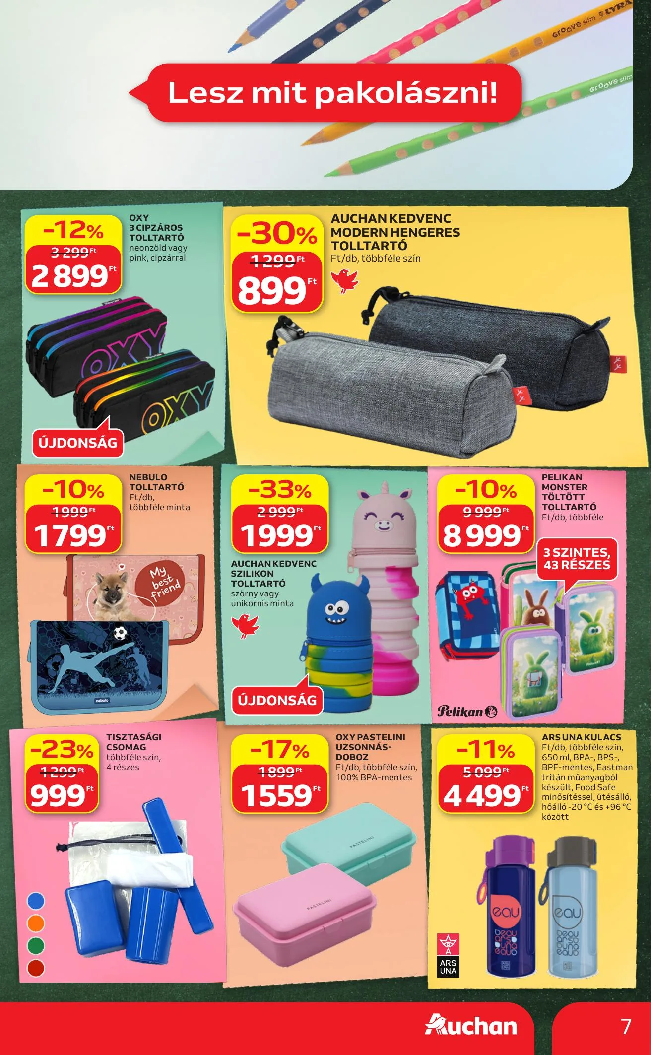 Auchan akciós újság Hipermarket iskolakezdés 07.23–07.29 – 7. oldal