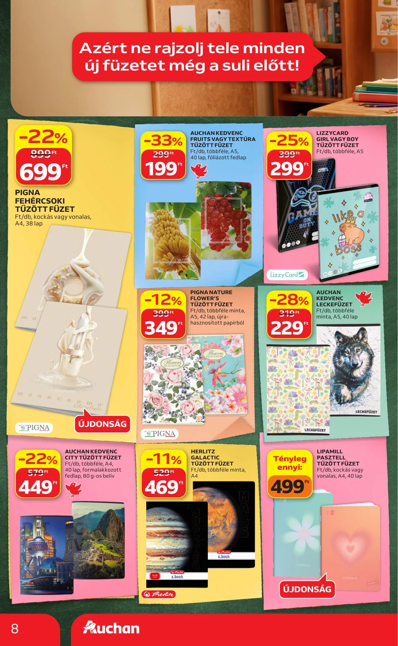 Auchan akciós újság Hipermarket iskolakezdés 07.23–07.29 – 8. oldal
