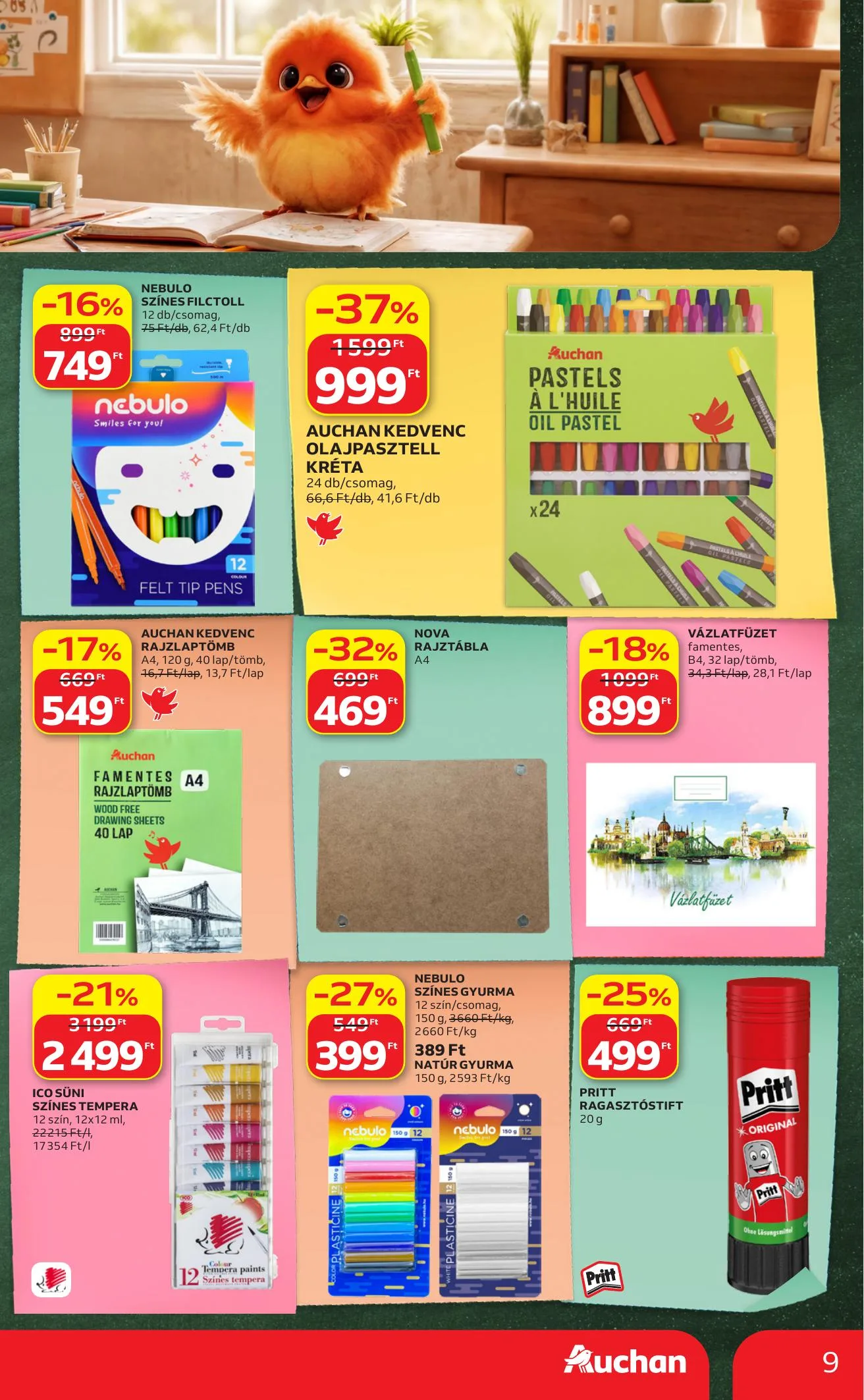 Auchan akciós újság Hipermarket iskolakezdés 07.23–07.29 – 9. oldal