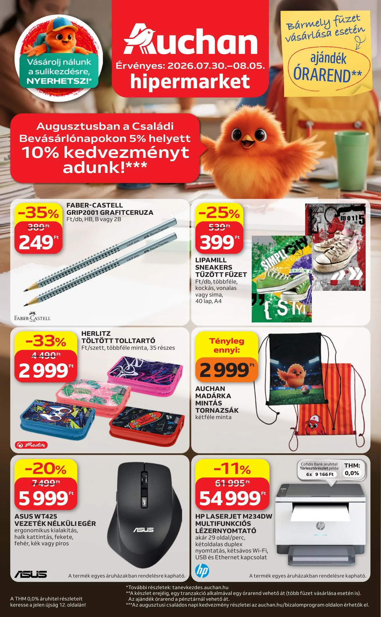 Auchan akciós újság Hipermarket iskolakezdés 07.30–08.05