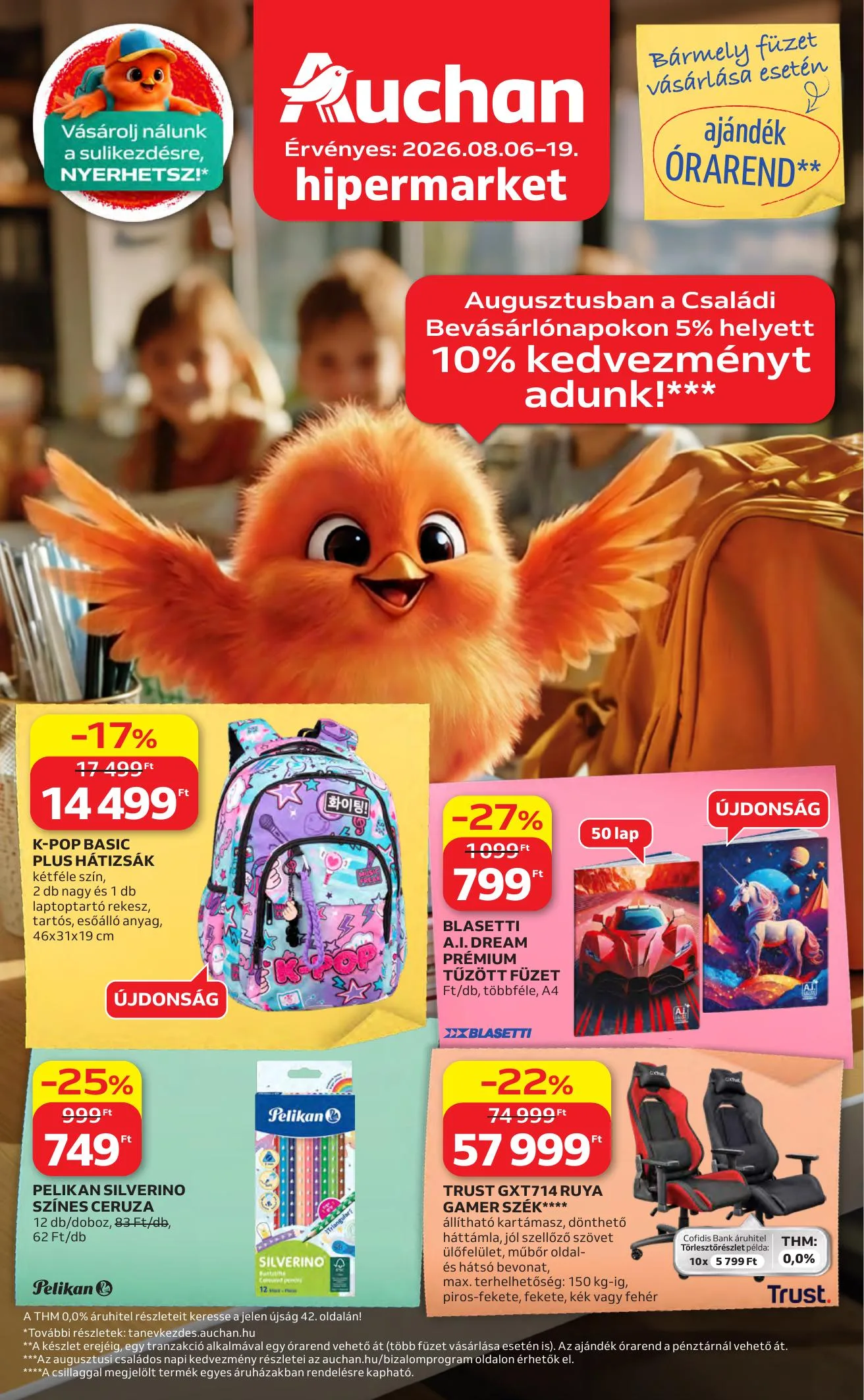 Auchan akciós újság Hipermarket iskolakezdés 08.06–08.19