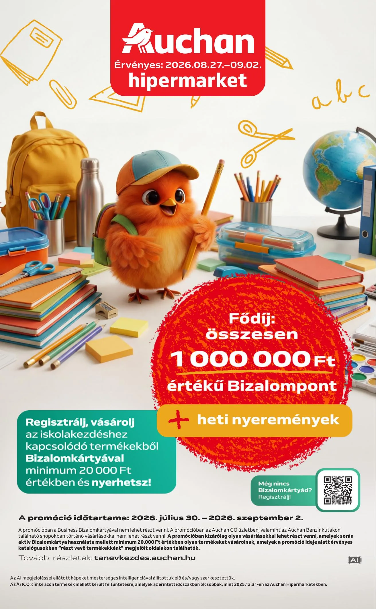 Auchan akciós újság Hipermarket iskolakezdés 08.27–09.02