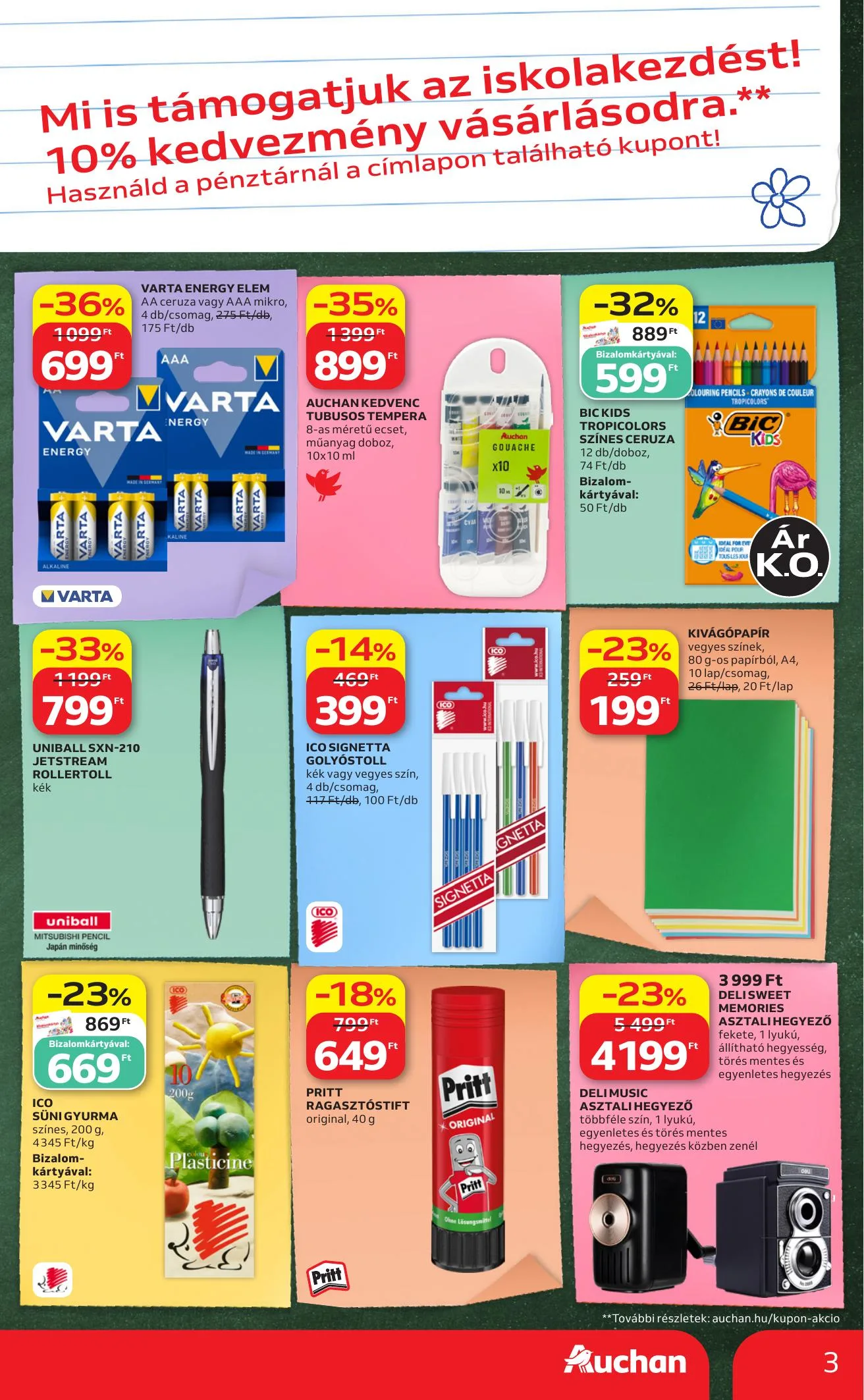 Auchan akciós újság Hipermarket iskolakezdés 08.27–09.02 – 3. oldal