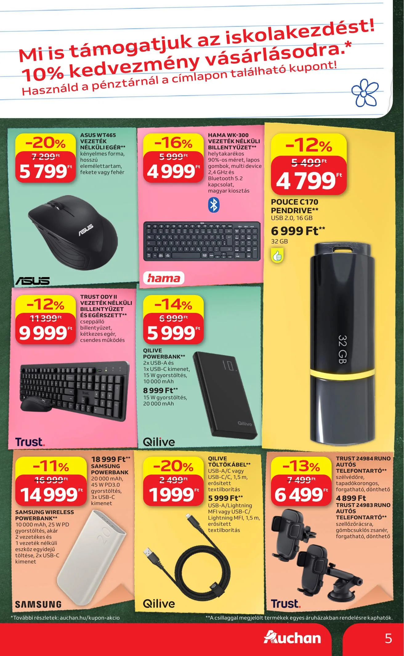 Auchan akciós újság Hipermarket iskolakezdés 08.27–09.02 – 5. oldal