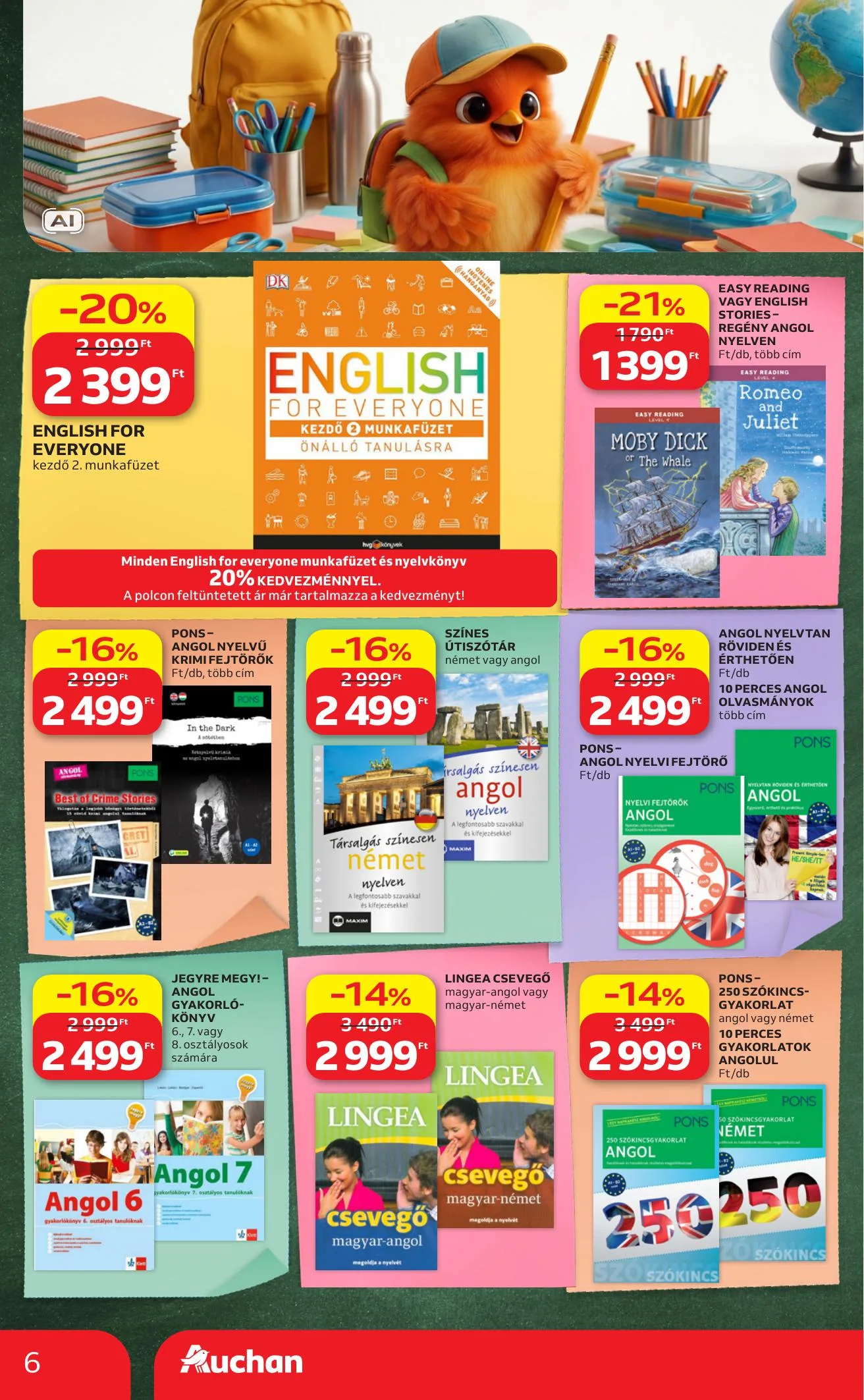 Auchan akciós újság Hipermarket iskolakezdés 08.27–09.02 – 6. oldal