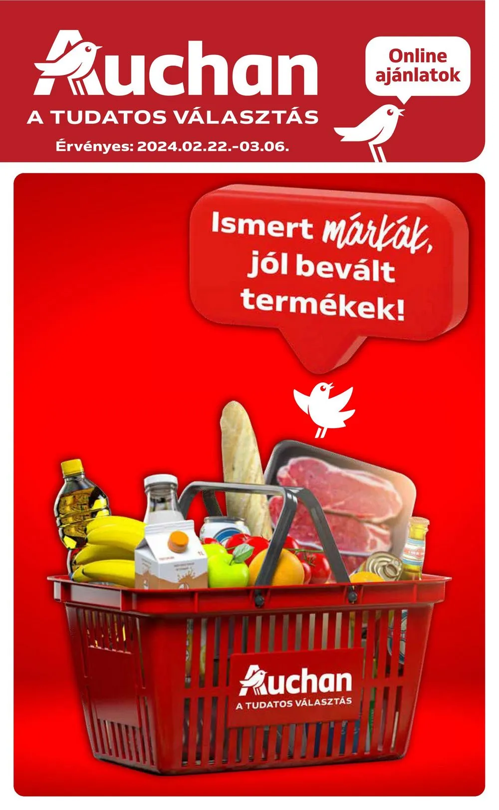 Auchan akciós újság Hipermarket ismert marka 02.22–03.06