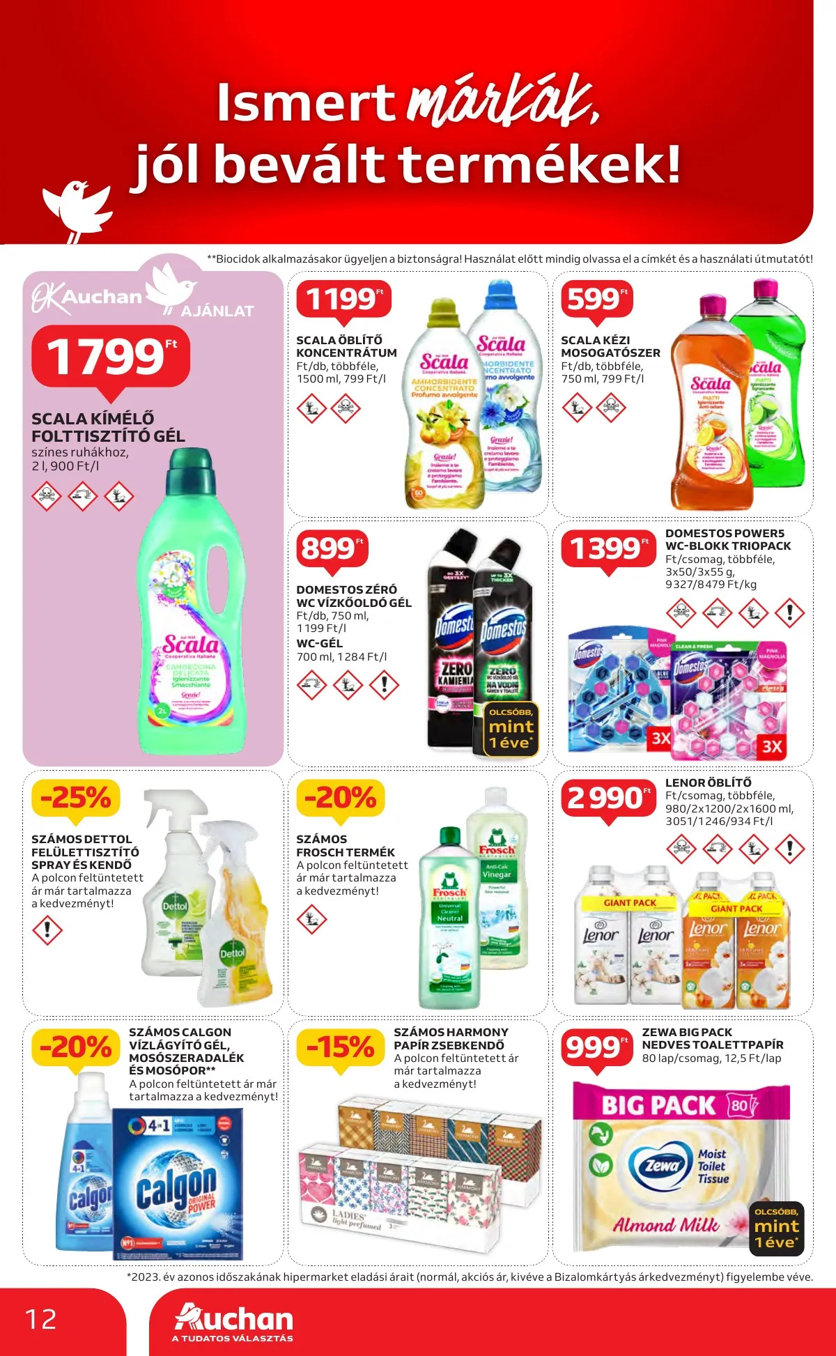 Auchan akciós újság Hipermarket ismert markak 09.19–10.02 – 12. oldal