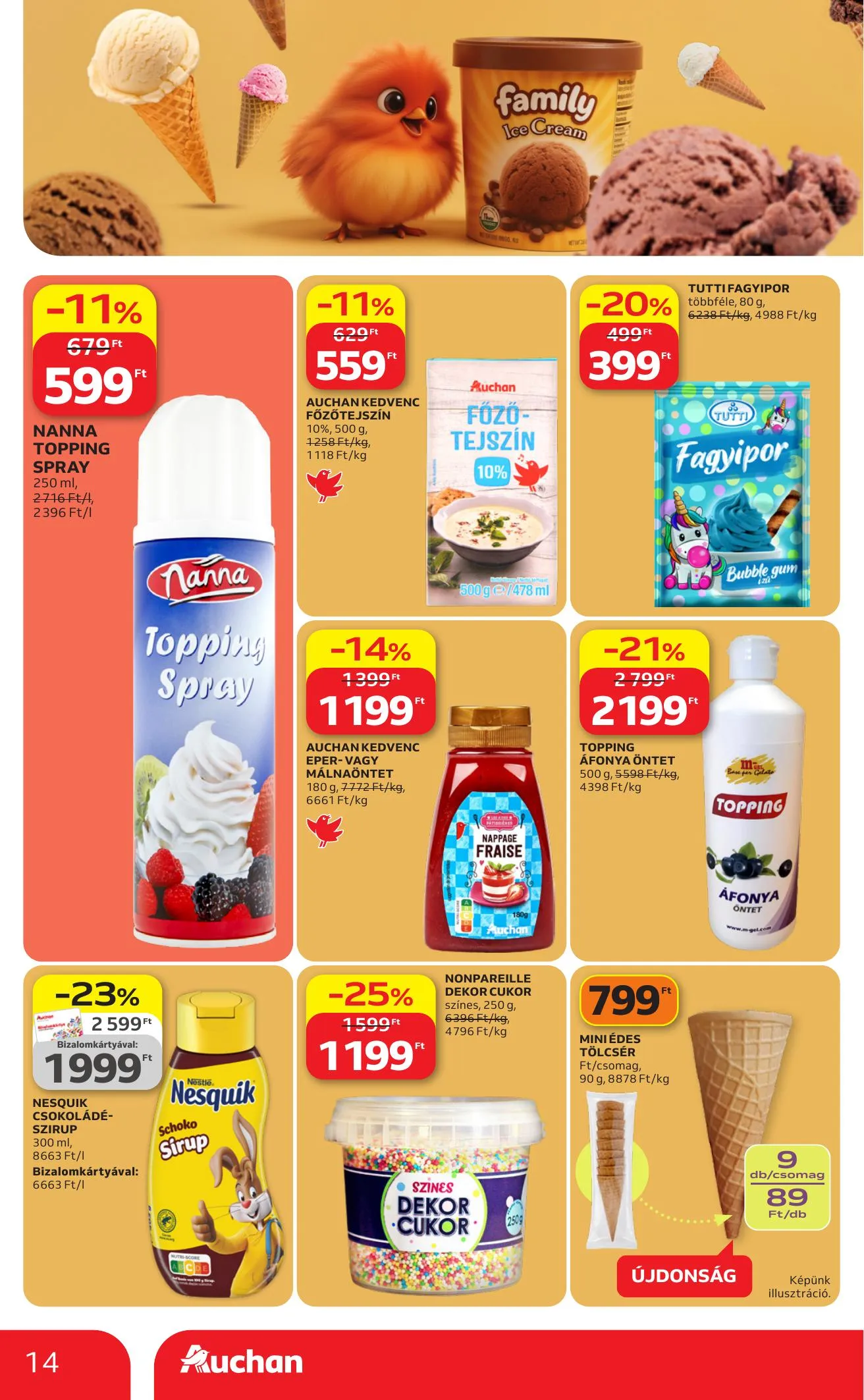 Auchan akciós újság Hipermarket Jegkrem 04.23–05.20 – 14. oldal