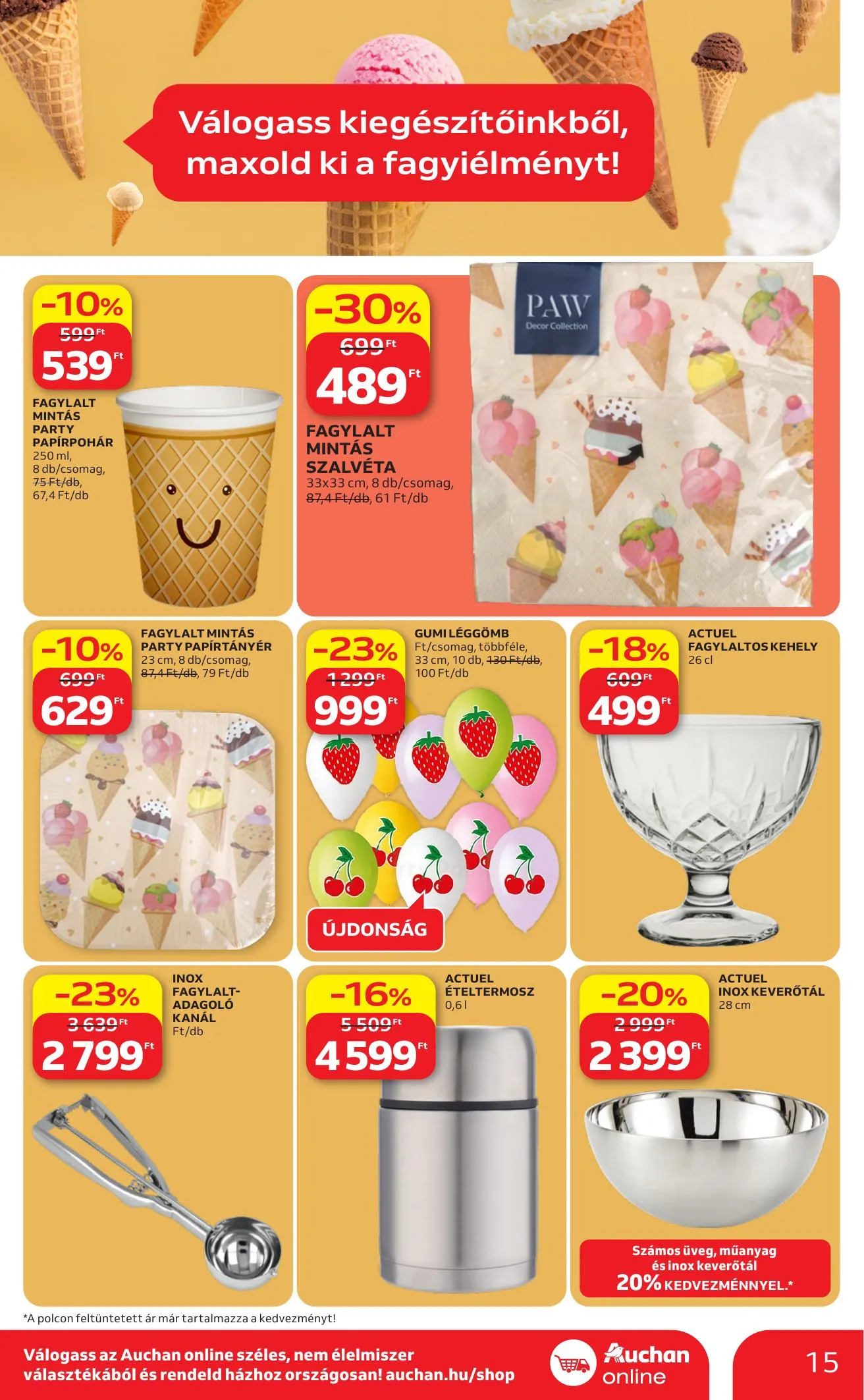 Auchan akciós újság Hipermarket Jegkrem 04.23–05.20 – 15. oldal