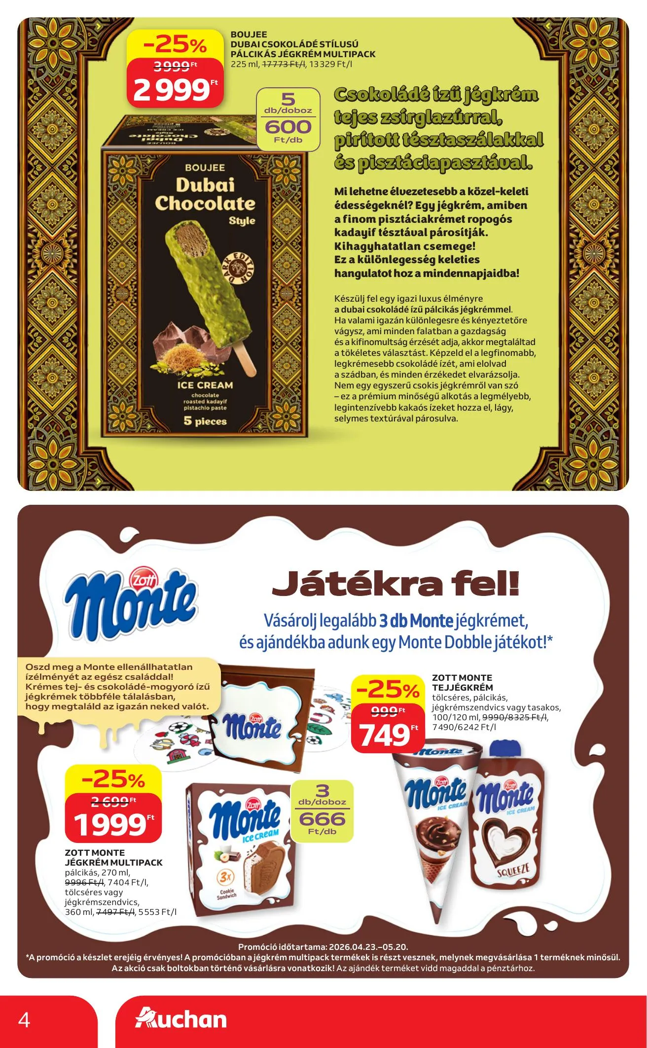 Auchan akciós újság Hipermarket Jegkrem 04.23–05.20 – 4. oldal