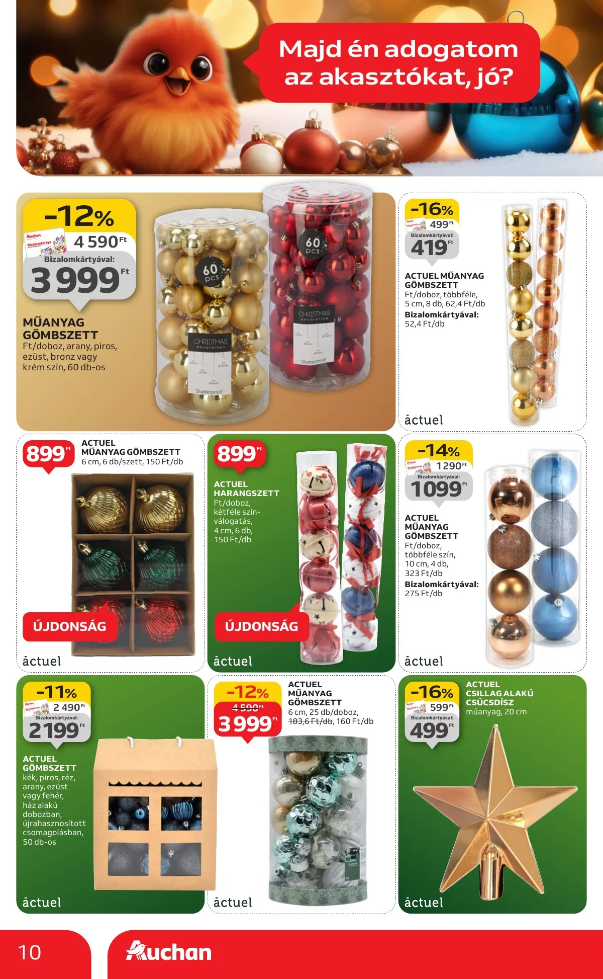 Auchan akciós újság Hipermarket karácsonyi dekoracio 10.16–11.26 – 10. oldal
