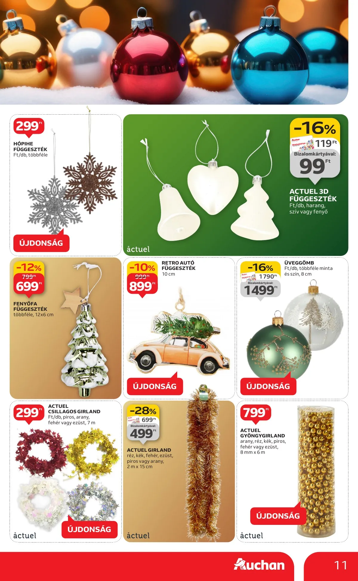 Auchan akciós újság Hipermarket karácsonyi dekoracio 10.16–11.26 – 11. oldal