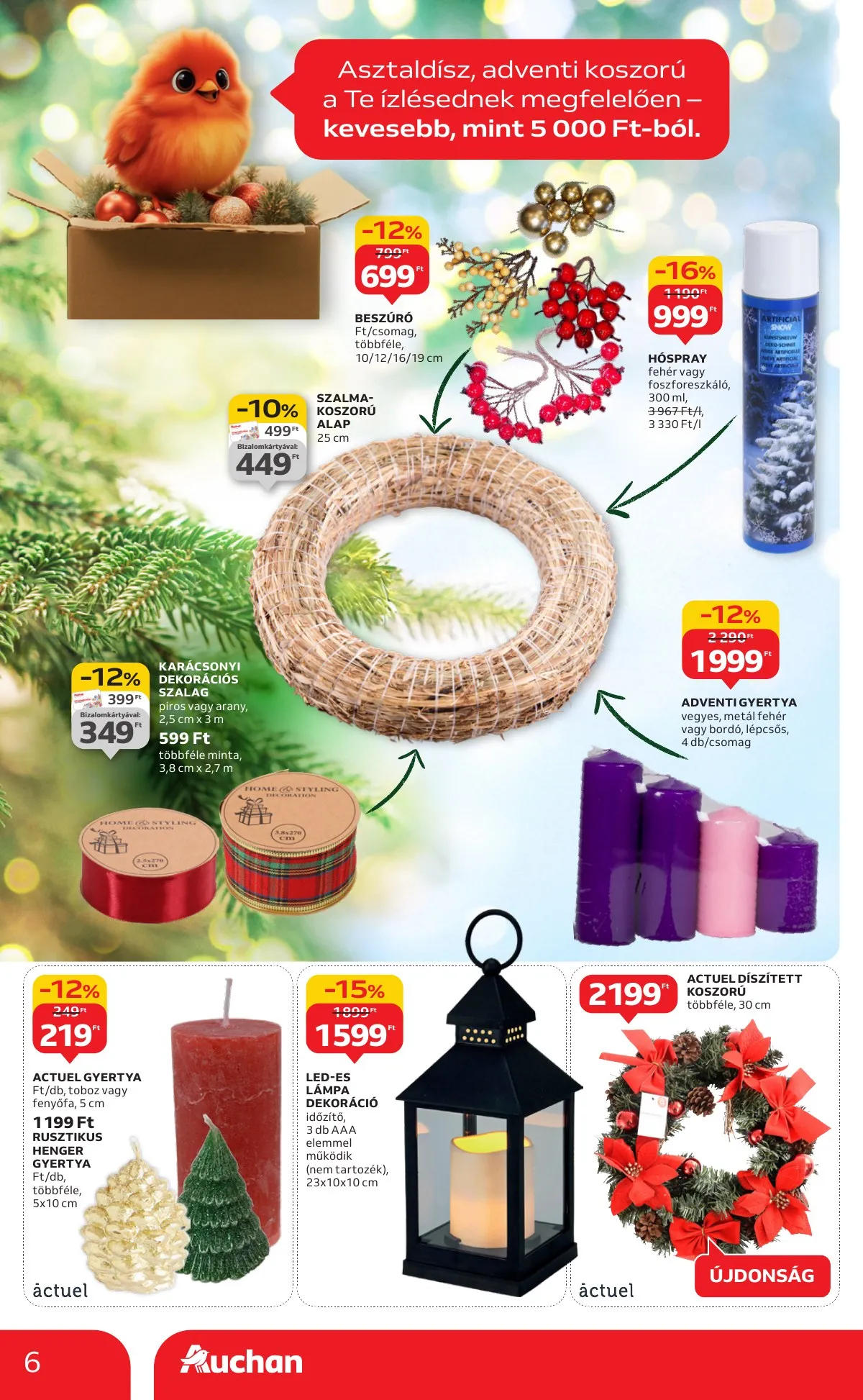 Auchan akciós újság Hipermarket karácsonyi dekoracio 10.16–11.26 – 6. oldal