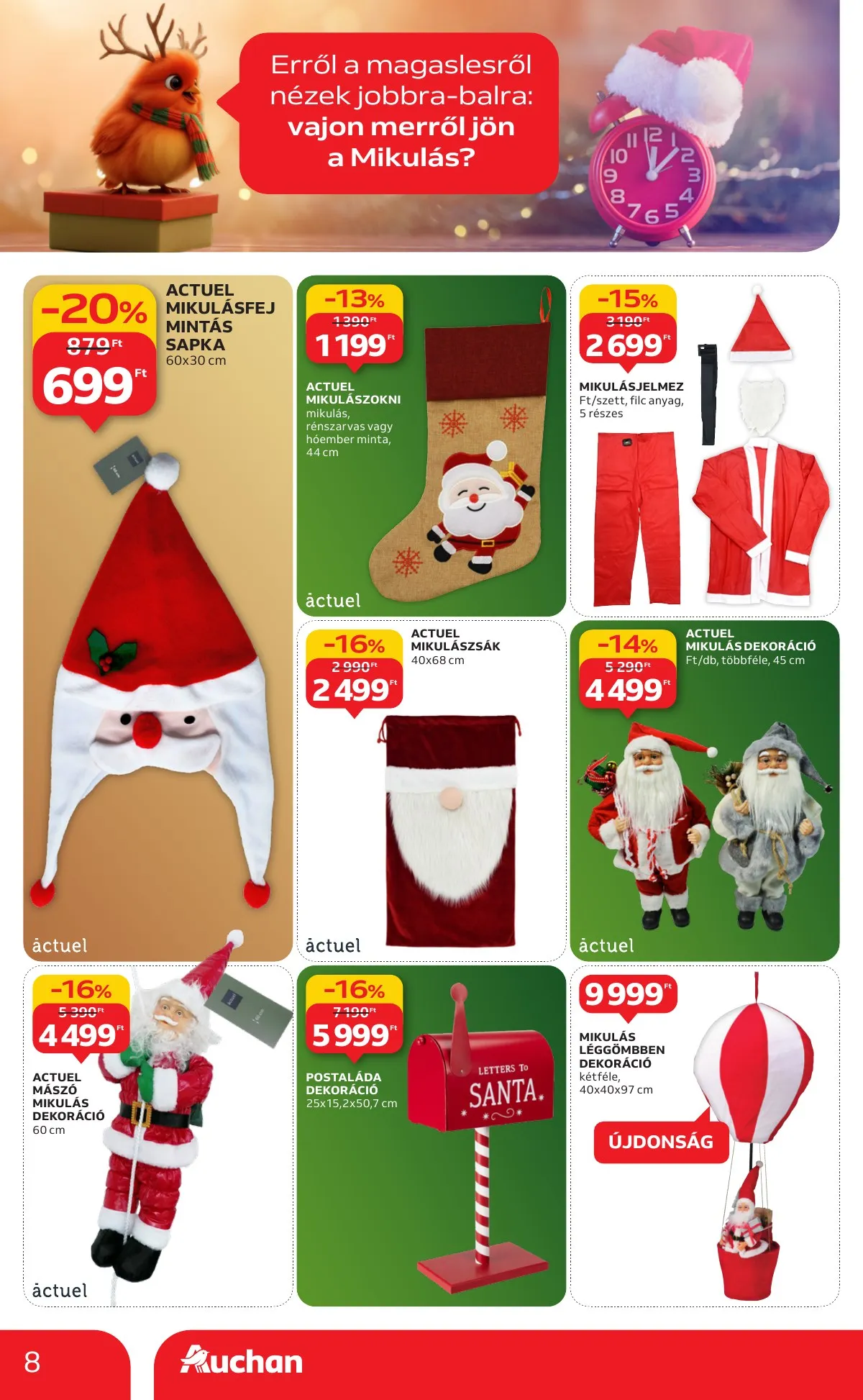 Auchan akciós újság Hipermarket karácsonyi dekoracio 10.16–11.26 – 8. oldal