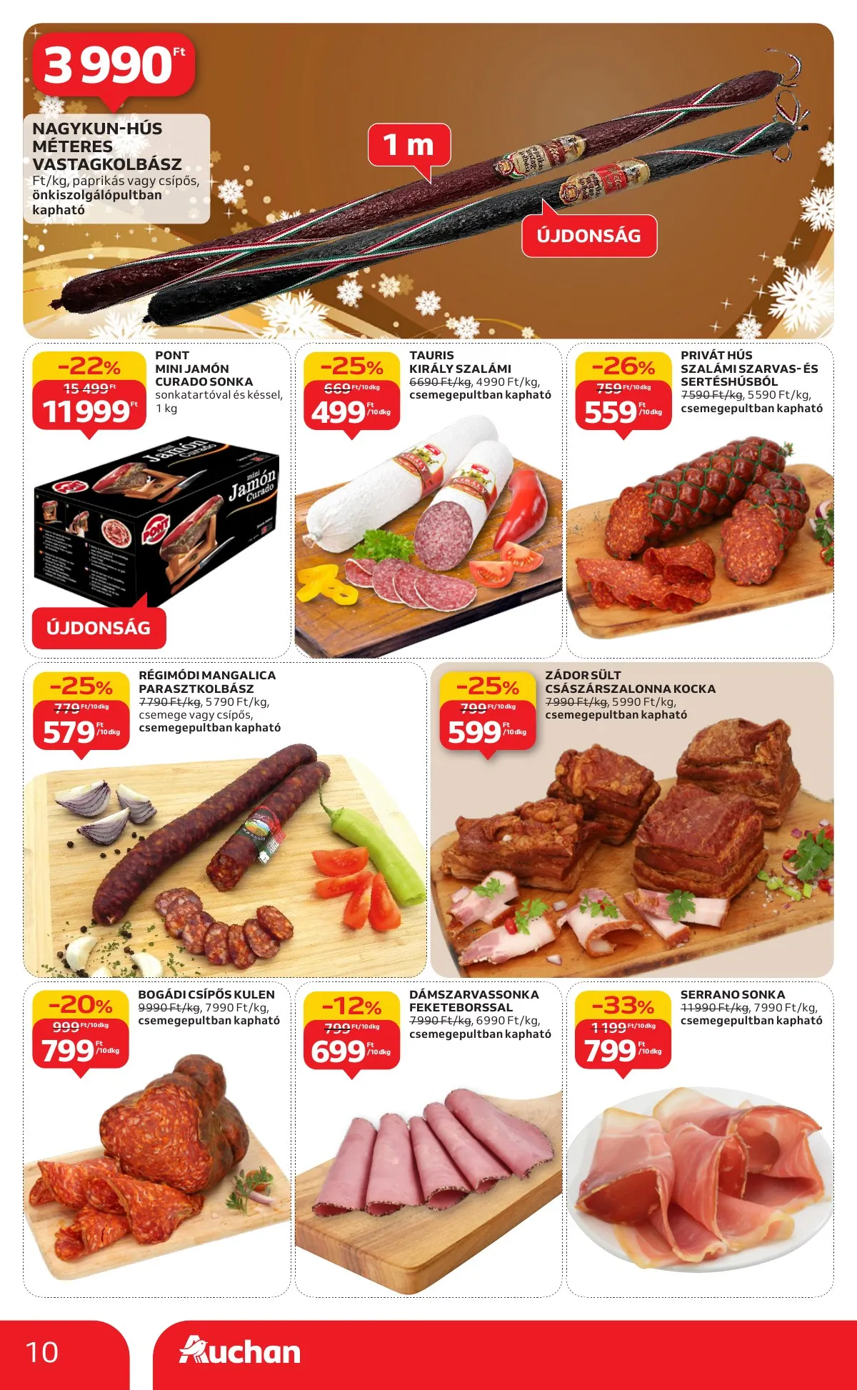 Auchan akciós újság Hipermarket karácsonyi élelmiszer 11.20–12.24 – 10. oldal
