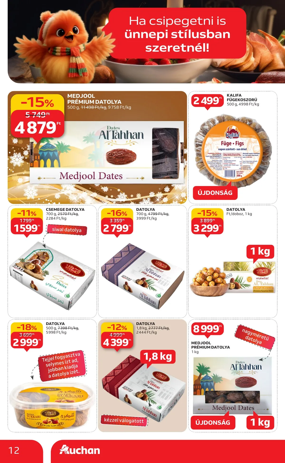 Auchan akciós újság Hipermarket karácsonyi élelmiszer 11.20–12.24 – 12. oldal