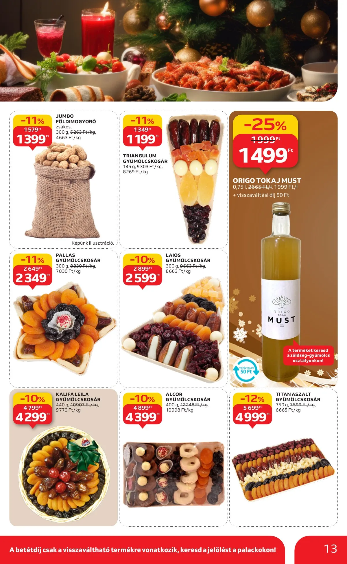 Auchan akciós újság Hipermarket karácsonyi élelmiszer 11.20–12.24 – 13. oldal