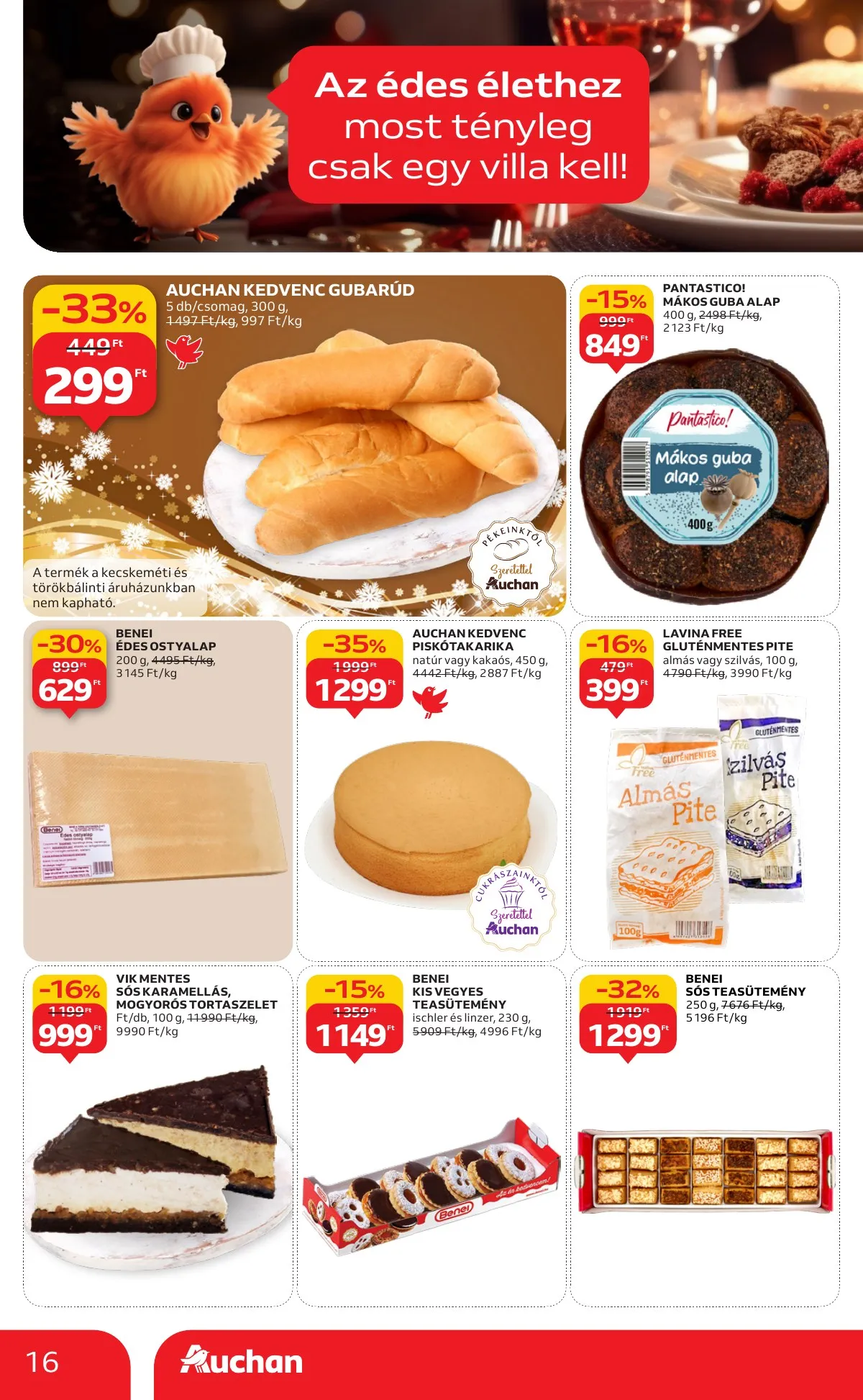 Auchan akciós újság Hipermarket karácsonyi élelmiszer 11.20–12.24 – 16. oldal