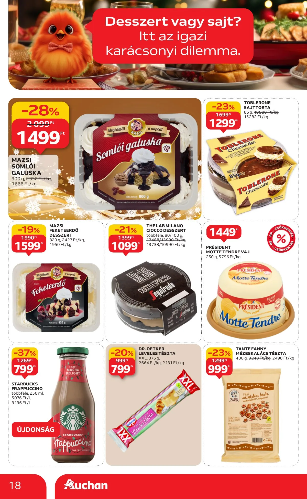 Auchan akciós újság Hipermarket karácsonyi élelmiszer 11.20–12.24 – 18. oldal