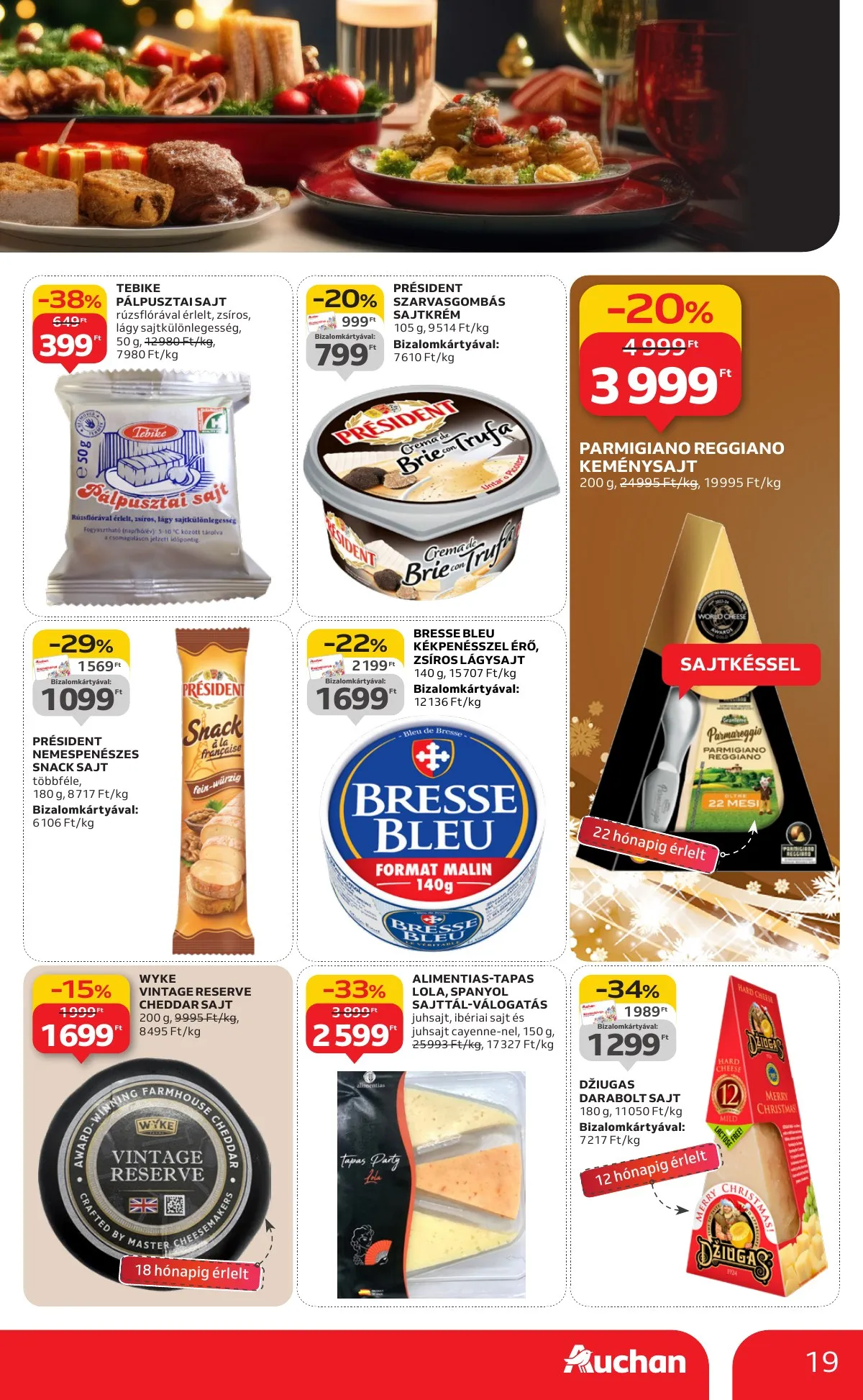 Auchan akciós újság Hipermarket karácsonyi élelmiszer 11.20–12.24 – 19. oldal