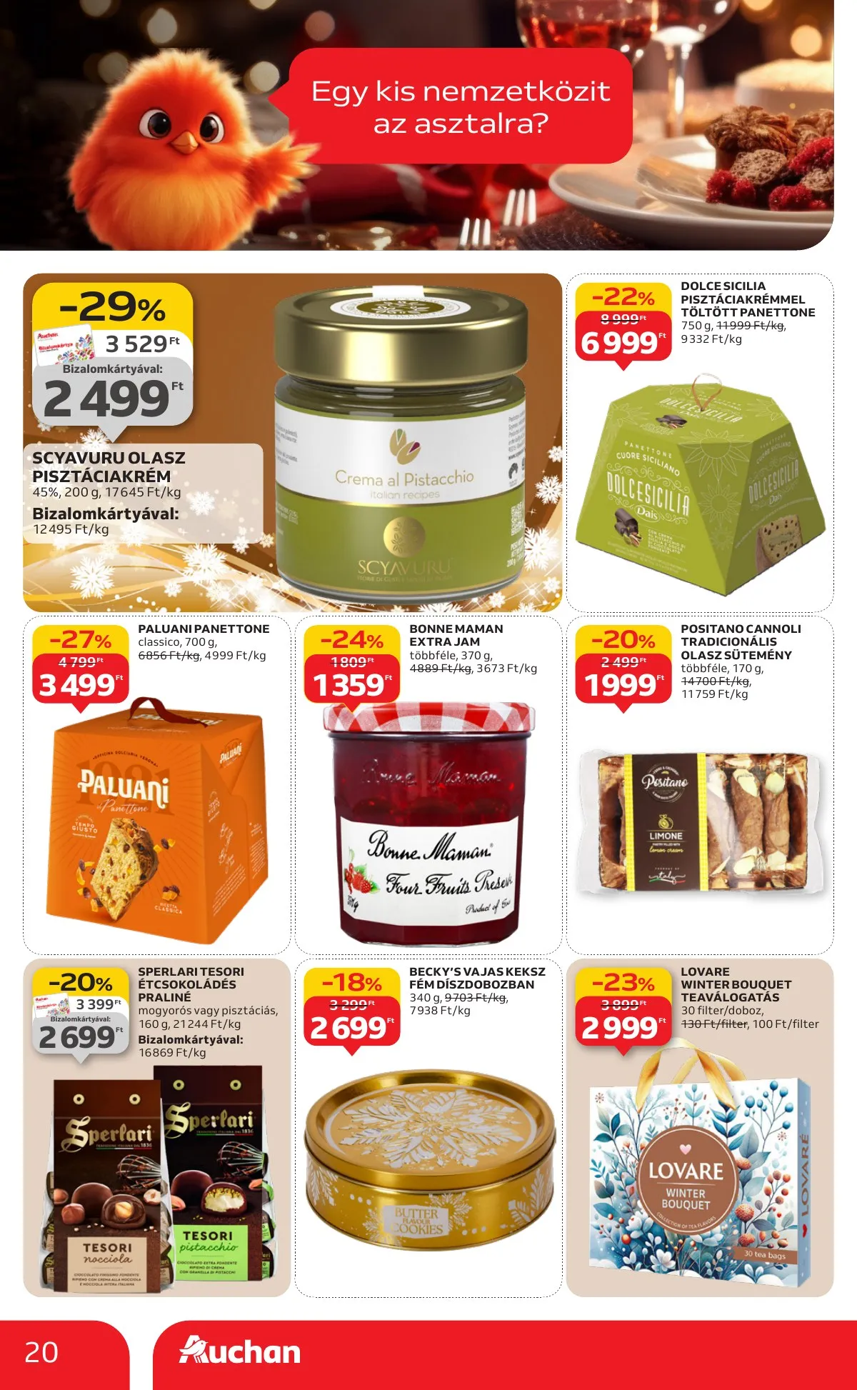Auchan akciós újság Hipermarket karácsonyi élelmiszer 11.20–12.24 – 20. oldal