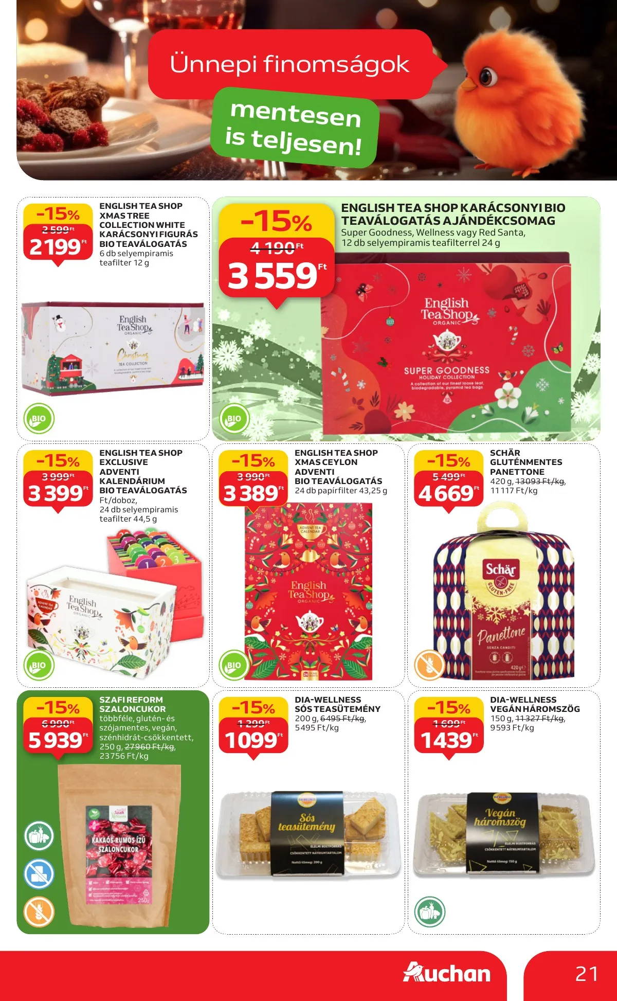Auchan akciós újság Hipermarket karácsonyi élelmiszer 11.20–12.24 – 21. oldal