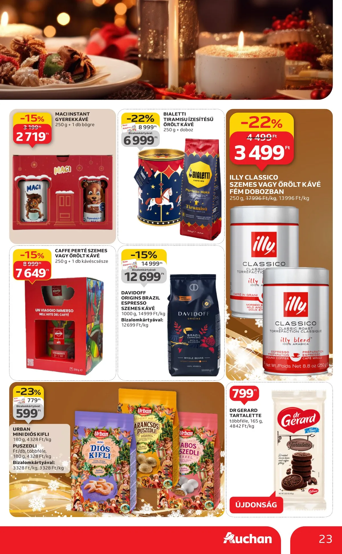 Auchan akciós újság Hipermarket karácsonyi élelmiszer 11.20–12.24 – 23. oldal