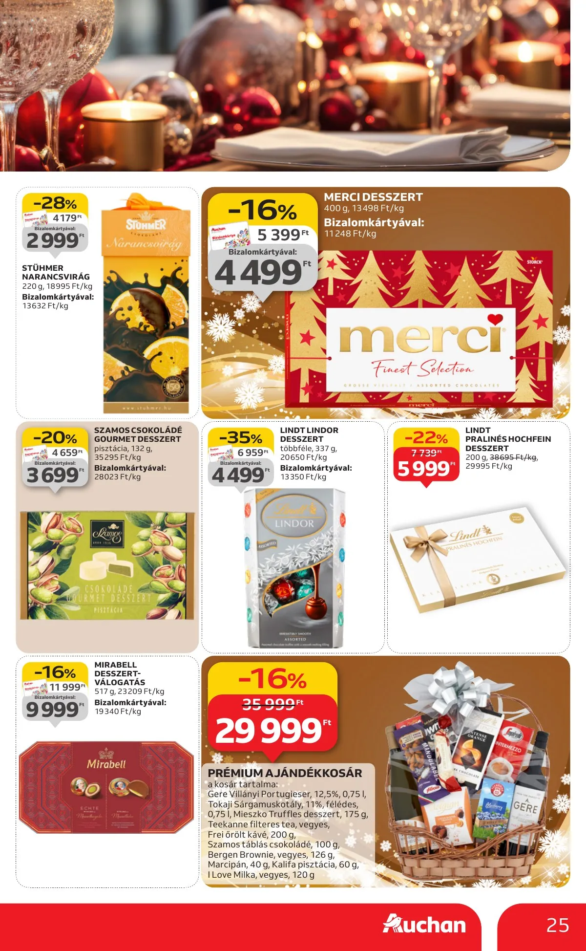 Auchan akciós újság Hipermarket karácsonyi élelmiszer 11.20–12.24 – 25. oldal