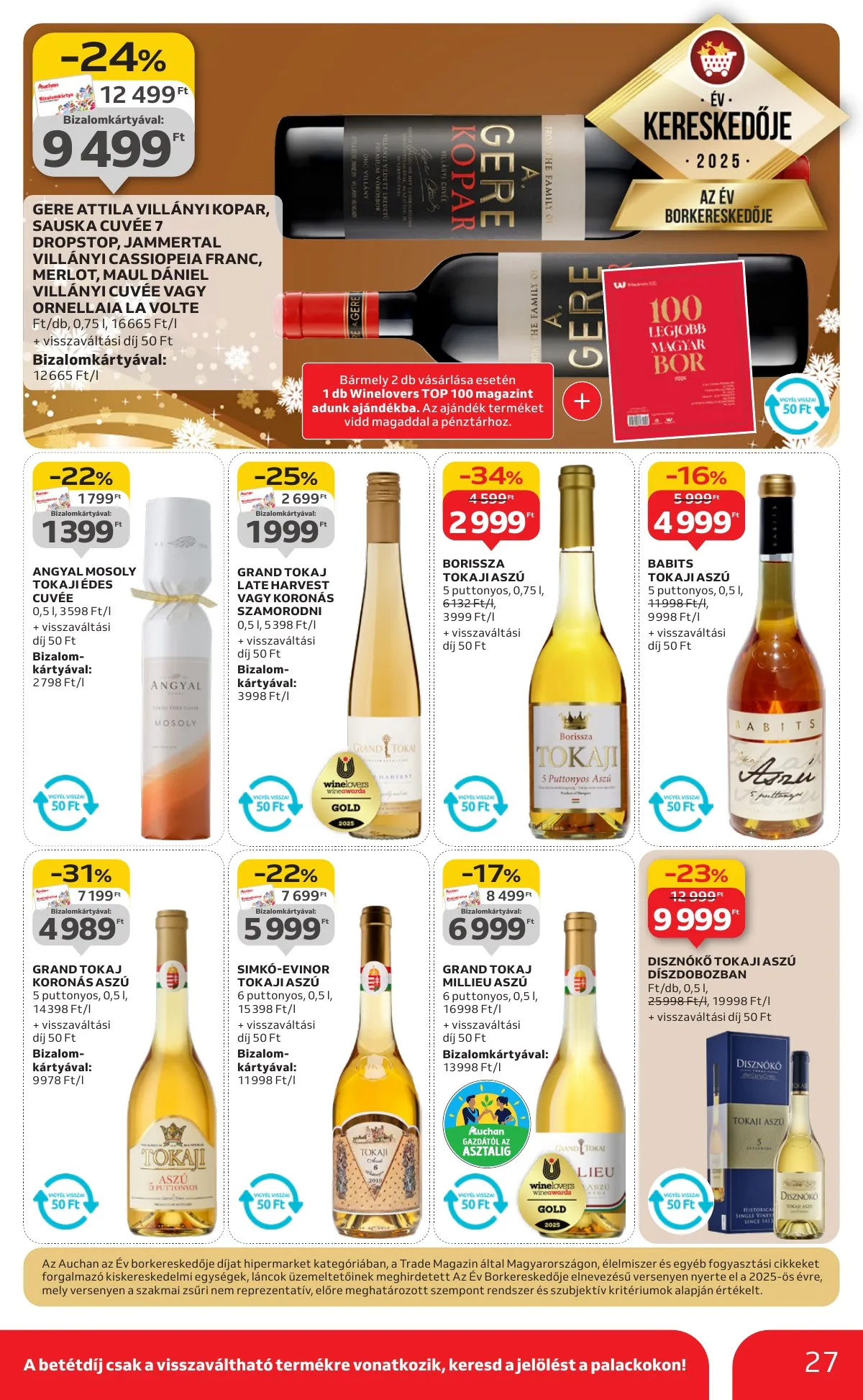Auchan akciós újság Hipermarket karácsonyi élelmiszer 11.20–12.24 – 27. oldal