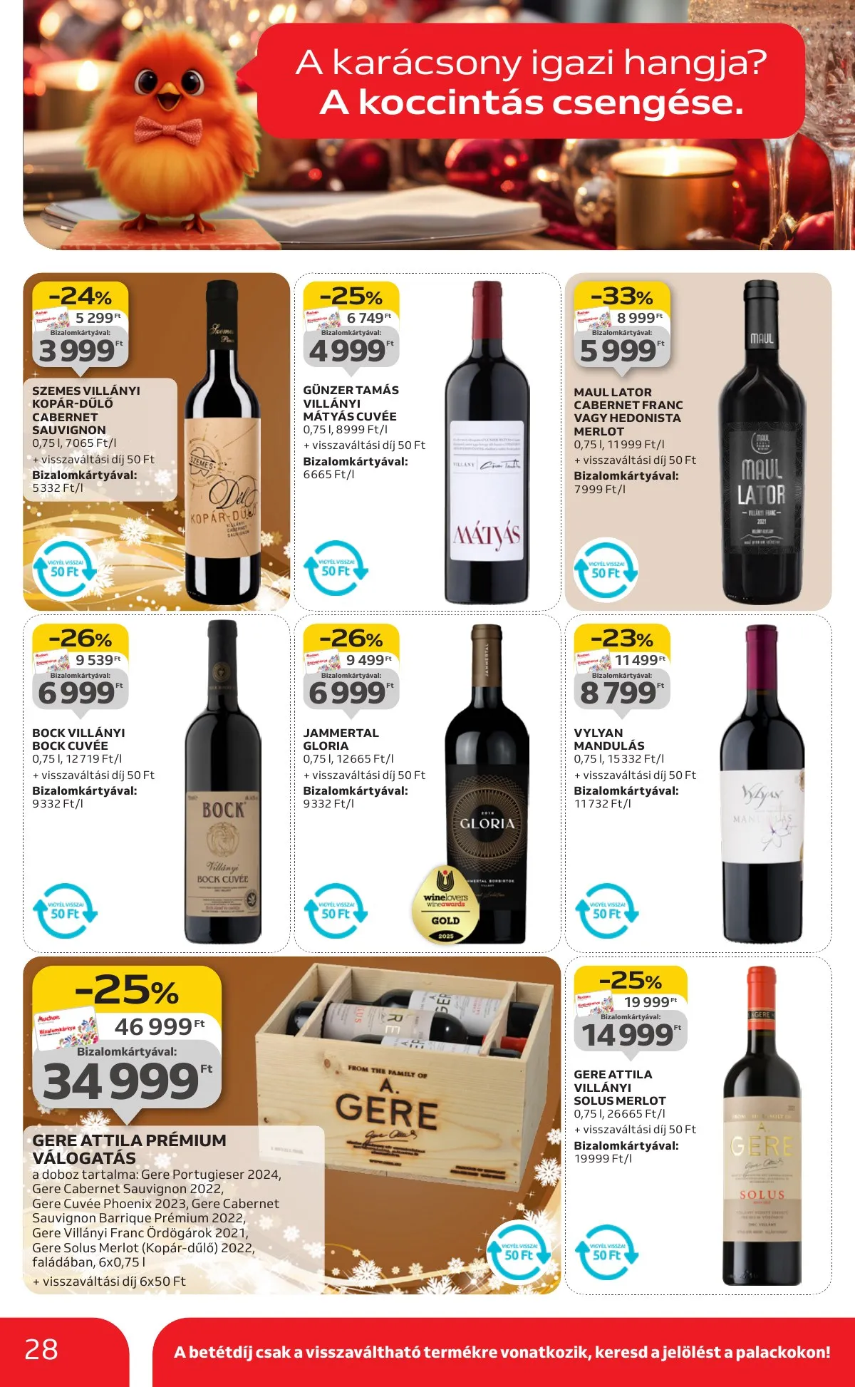 Auchan akciós újság Hipermarket karácsonyi élelmiszer 11.20–12.24 – 28. oldal