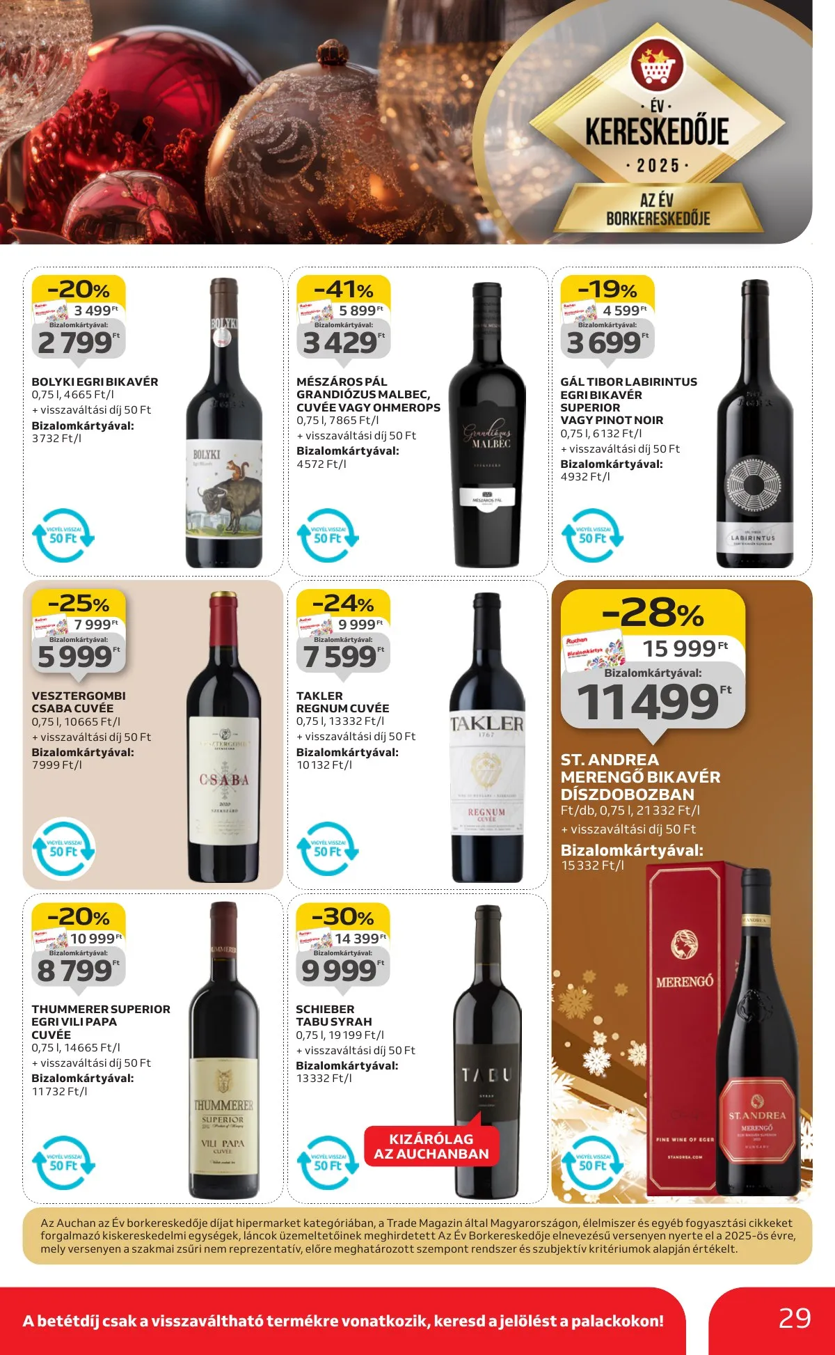 Auchan akciós újság Hipermarket karácsonyi élelmiszer 11.20–12.24 – 29. oldal