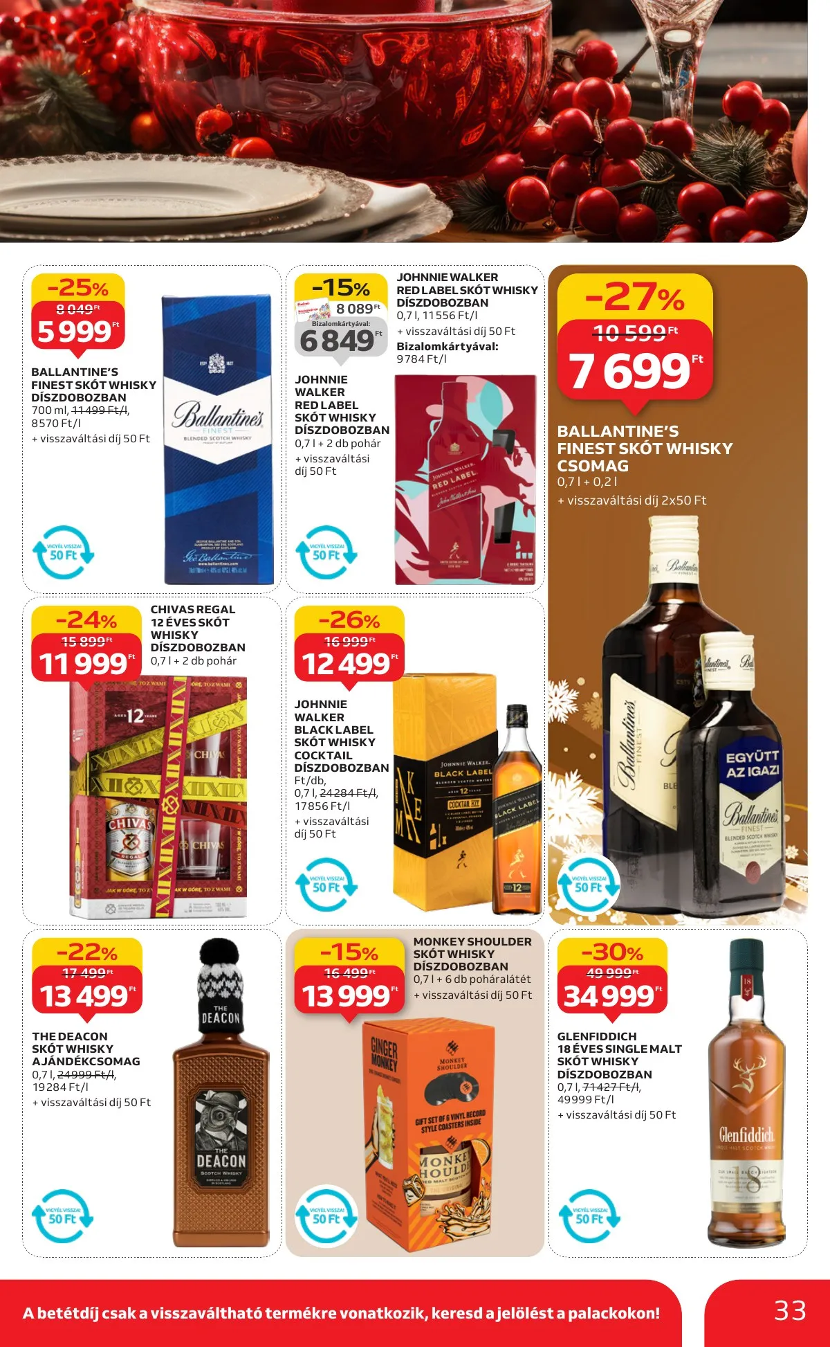 Auchan akciós újság Hipermarket karácsonyi élelmiszer 11.20–12.24 – 33. oldal