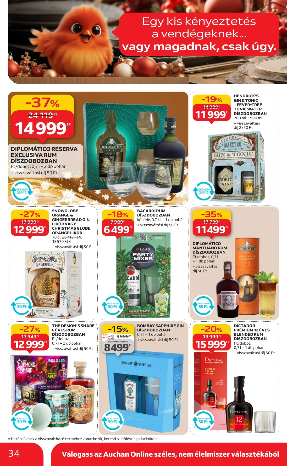 Auchan akciós újság Hipermarket karácsonyi élelmiszer 11.20–12.24 – 34. oldal
