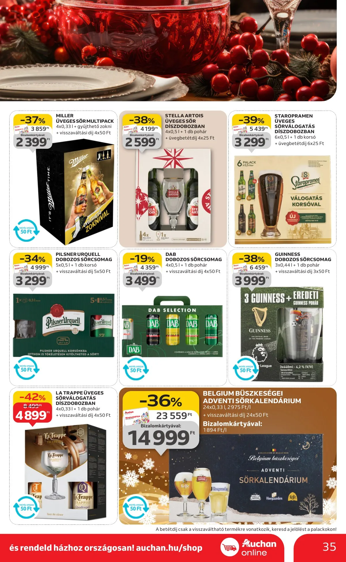 Auchan akciós újság Hipermarket karácsonyi élelmiszer 11.20–12.24 – 35. oldal