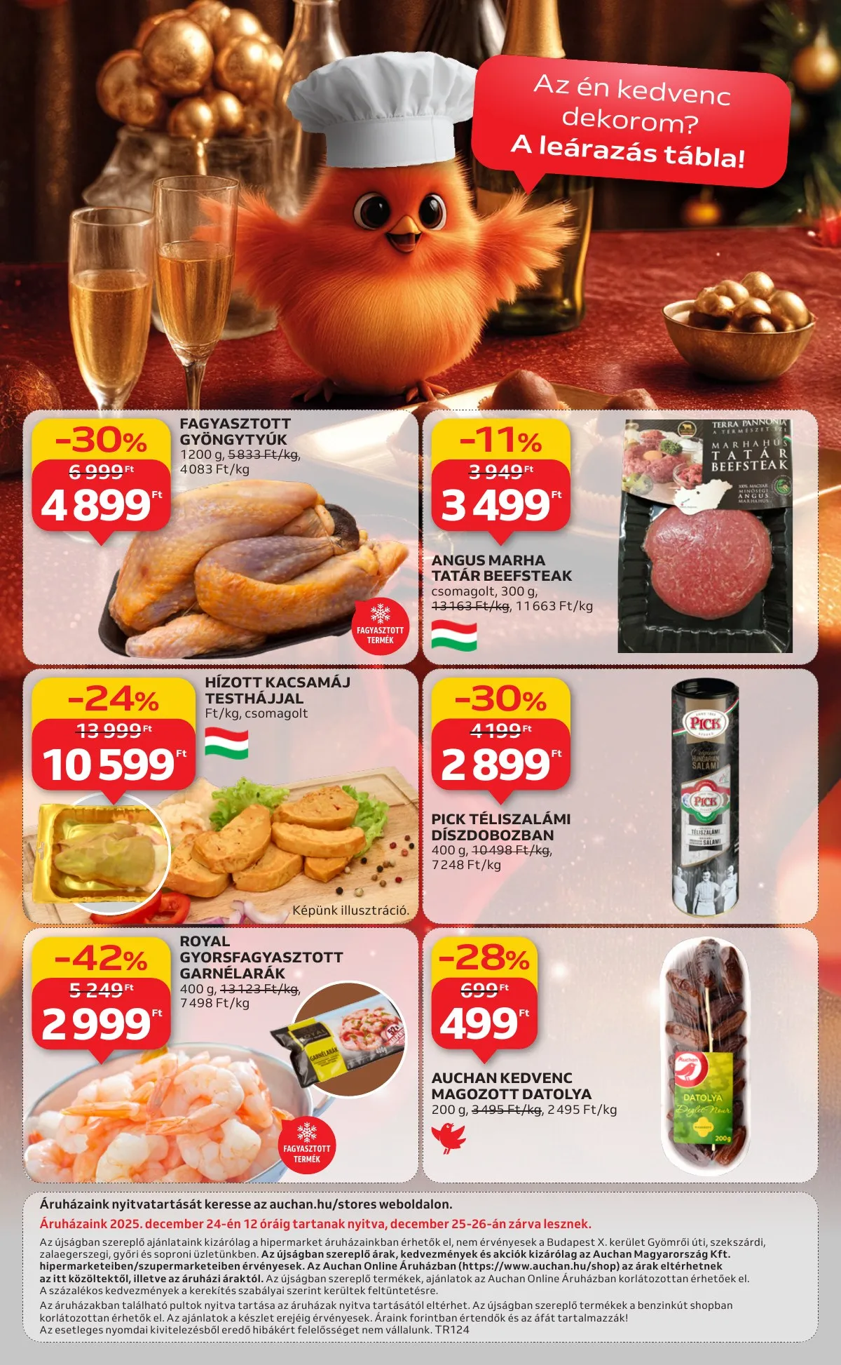 Auchan akciós újság Hipermarket karácsonyi élelmiszer 11.20–12.24 – 36. oldal