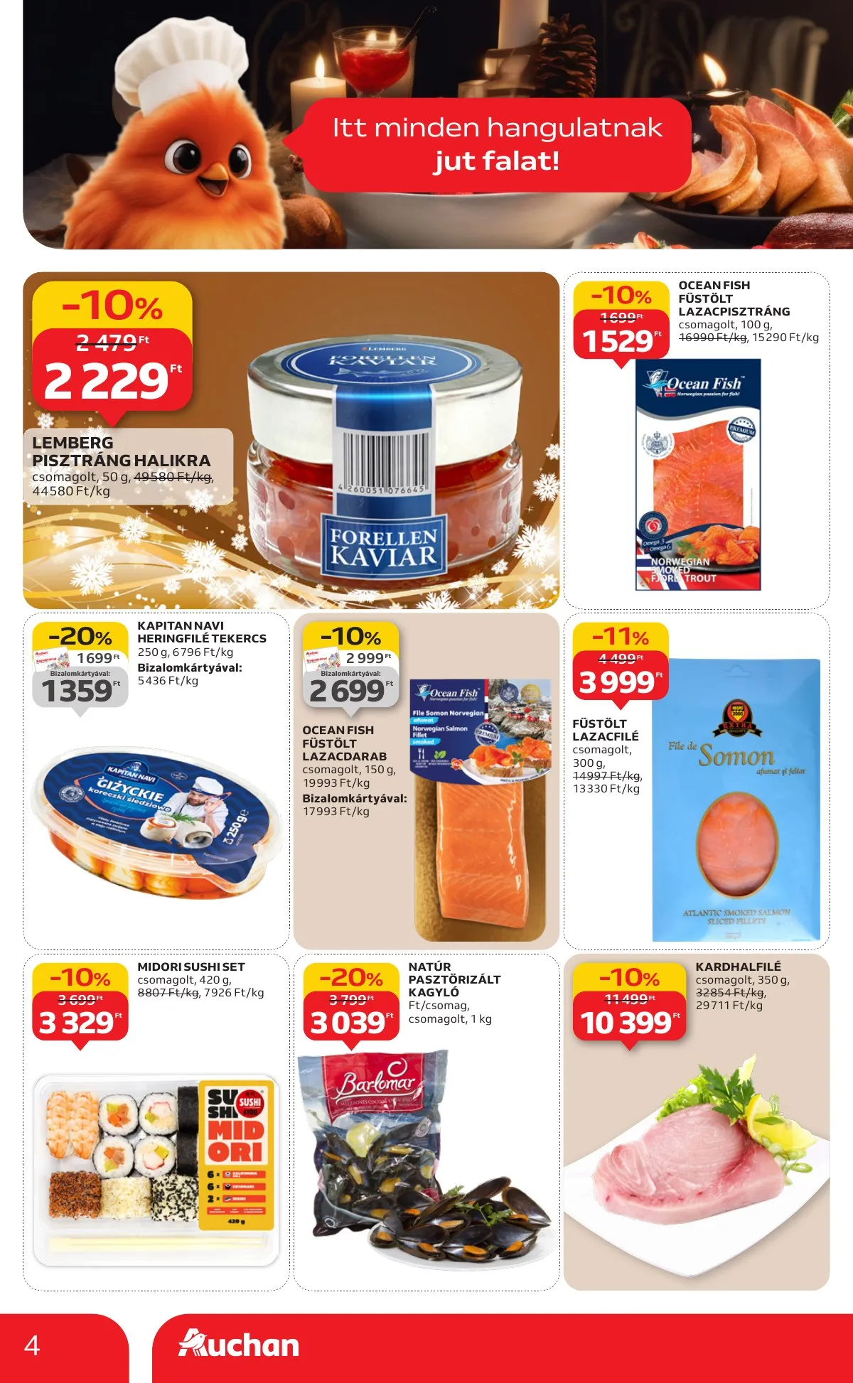 Auchan akciós újság Hipermarket karácsonyi élelmiszer 11.20–12.24 – 4. oldal