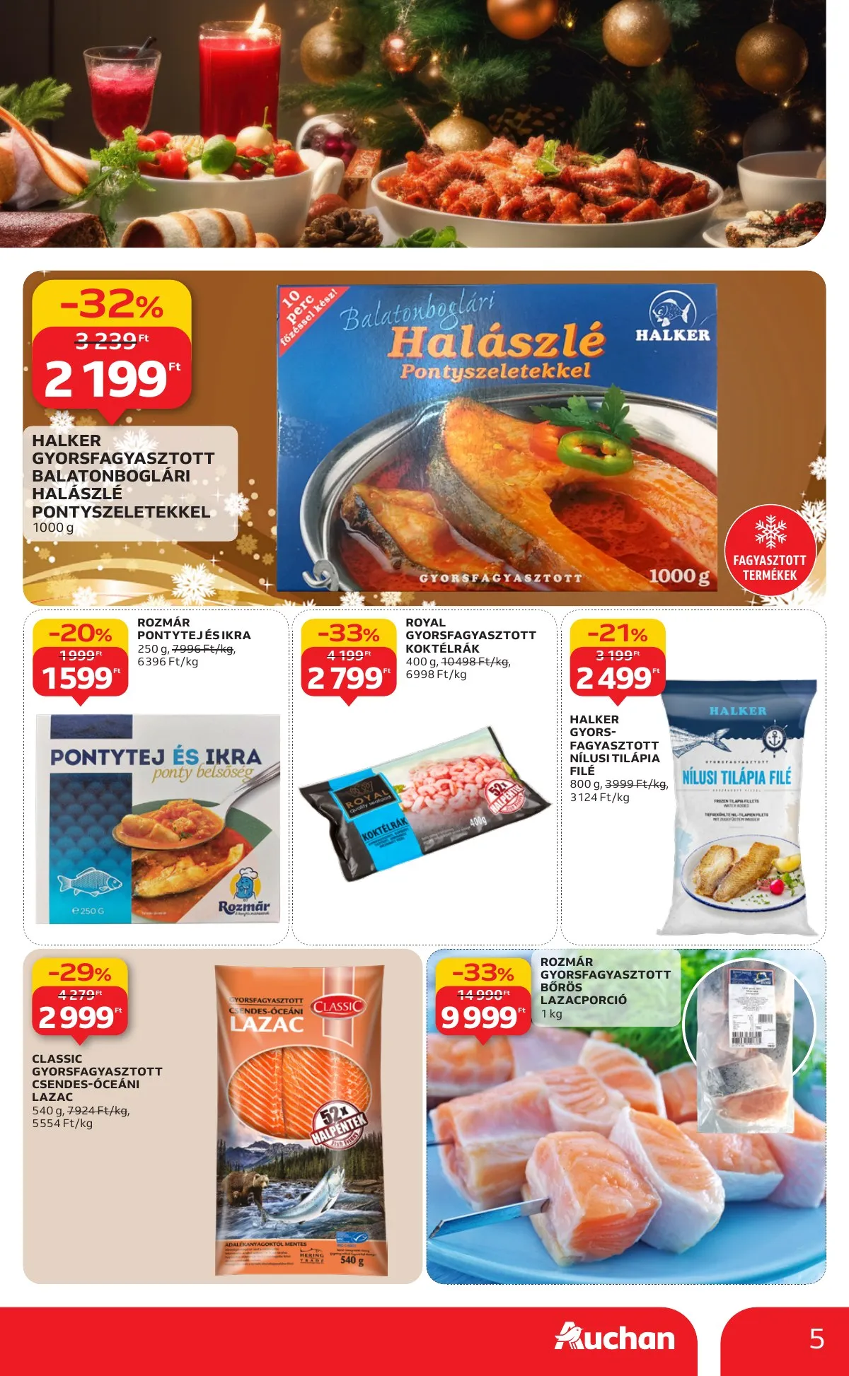 Auchan akciós újság Hipermarket karácsonyi élelmiszer 11.20–12.24 – 5. oldal