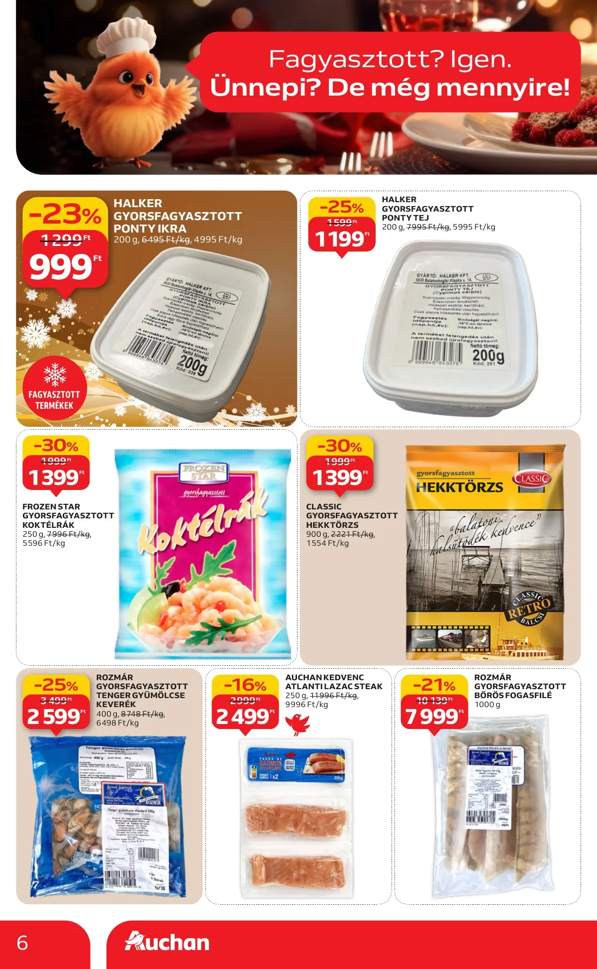 Auchan akciós újság Hipermarket karácsonyi élelmiszer 11.20–12.24 – 6. oldal
