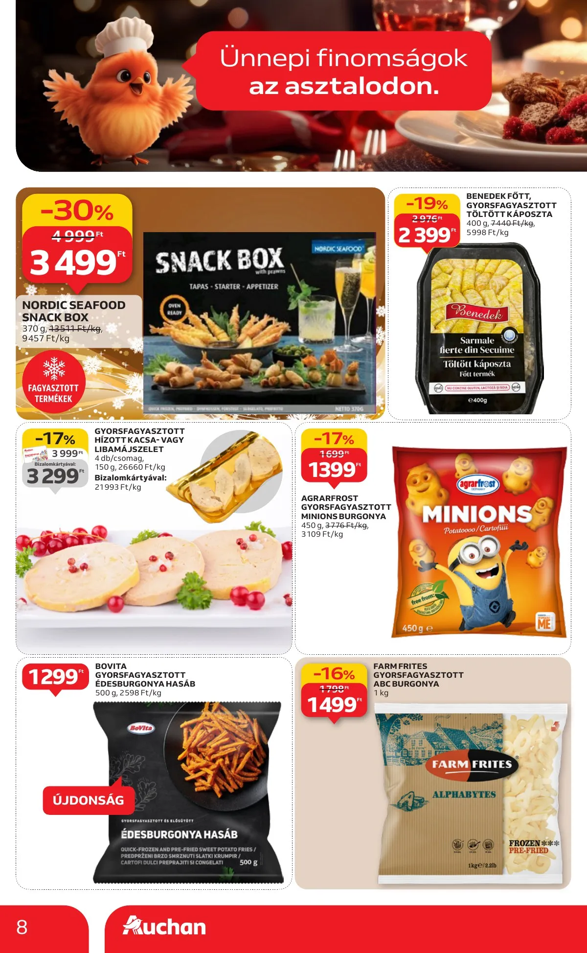 Auchan akciós újság Hipermarket karácsonyi élelmiszer 11.20–12.24 – 8. oldal