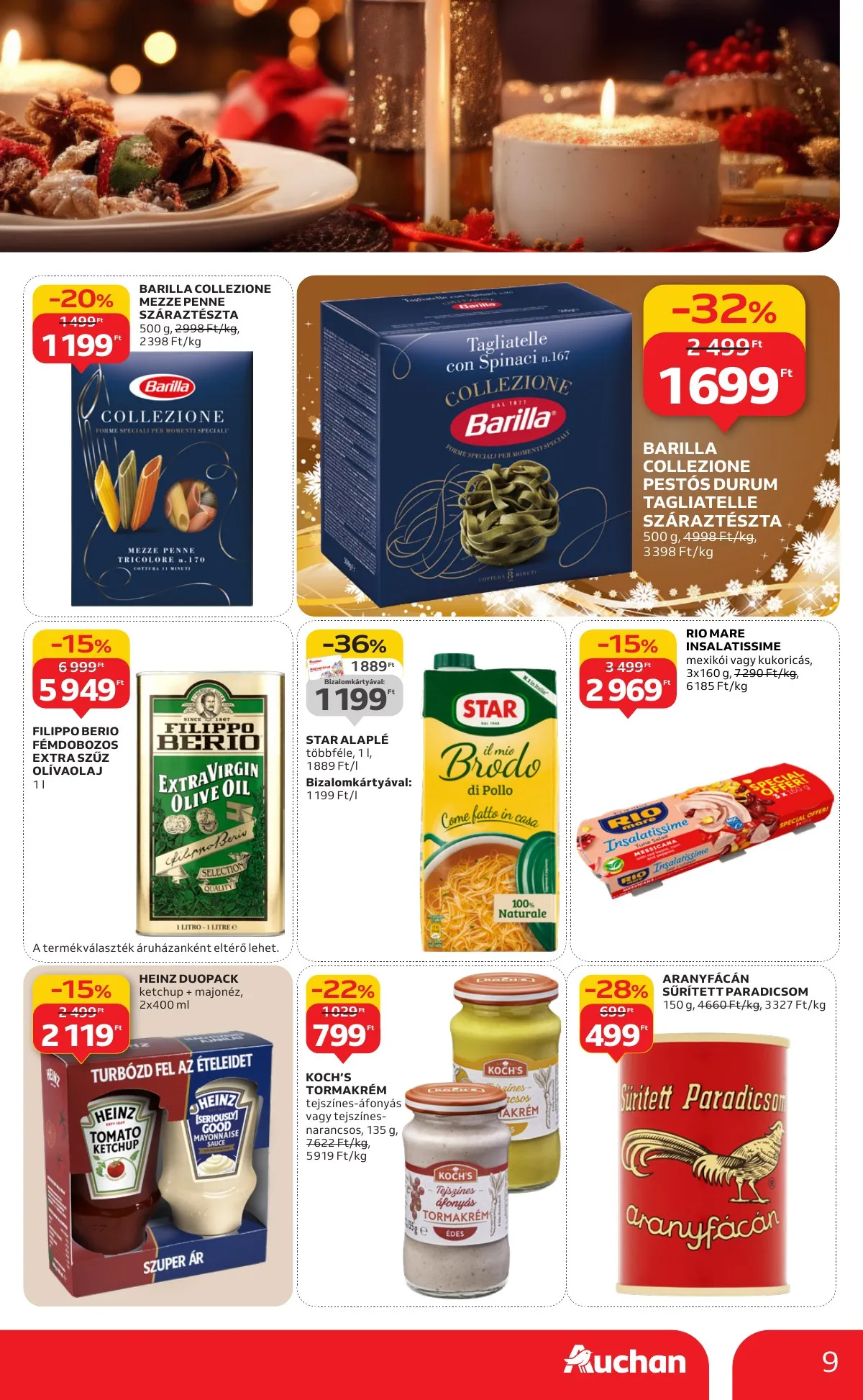 Auchan akciós újság Hipermarket karácsonyi élelmiszer 11.20–12.24 – 9. oldal