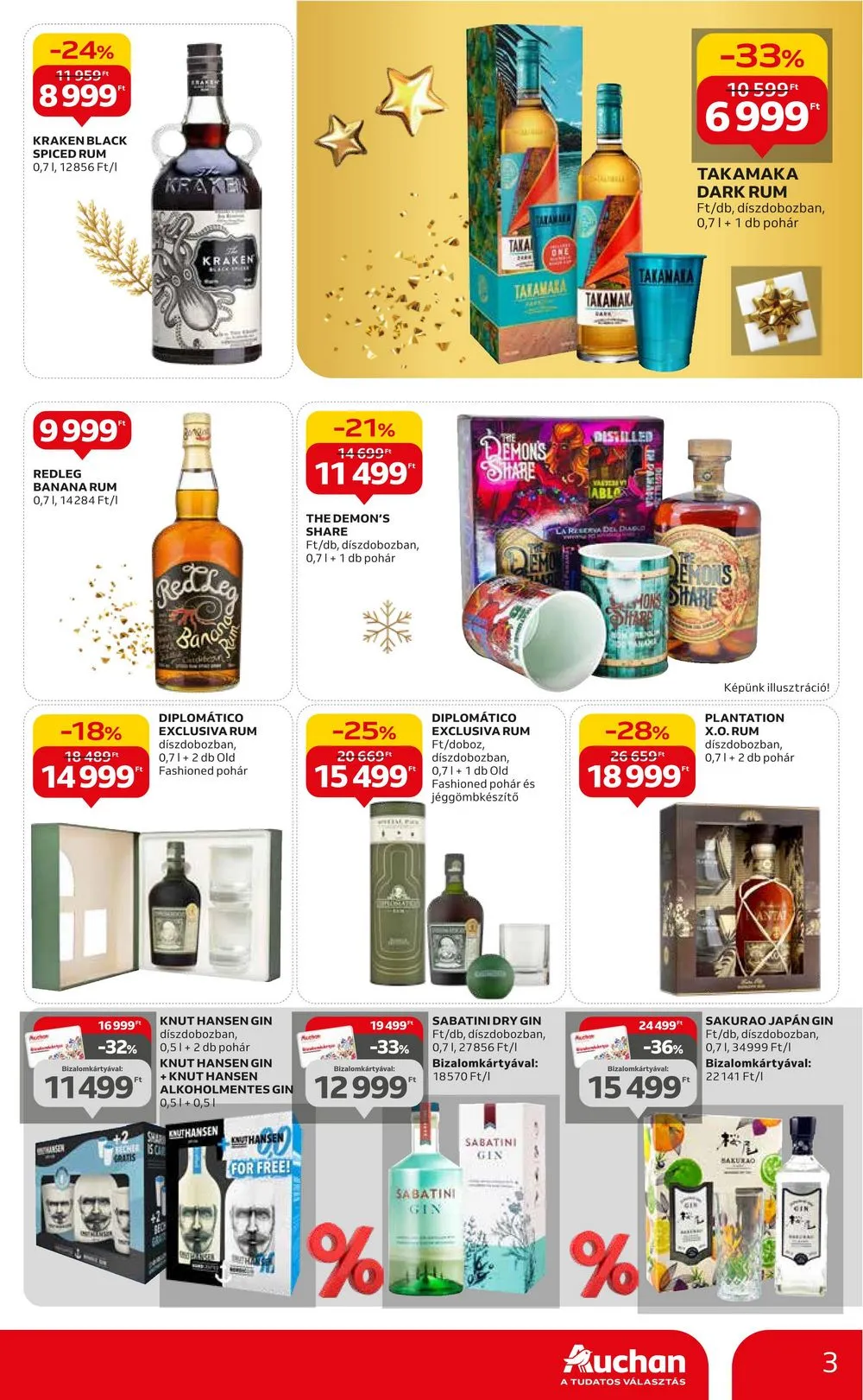 Auchan akciós újság Hipermarket karácsonyi italcsomag 12.07–12.20 – 3. oldal