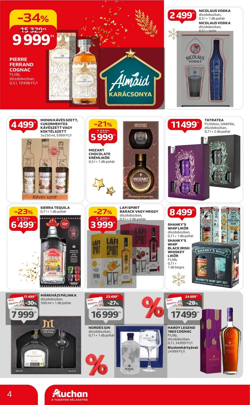 Auchan akciós újság Hipermarket karácsonyi italcsomag 12.07–12.20 – 4. oldal