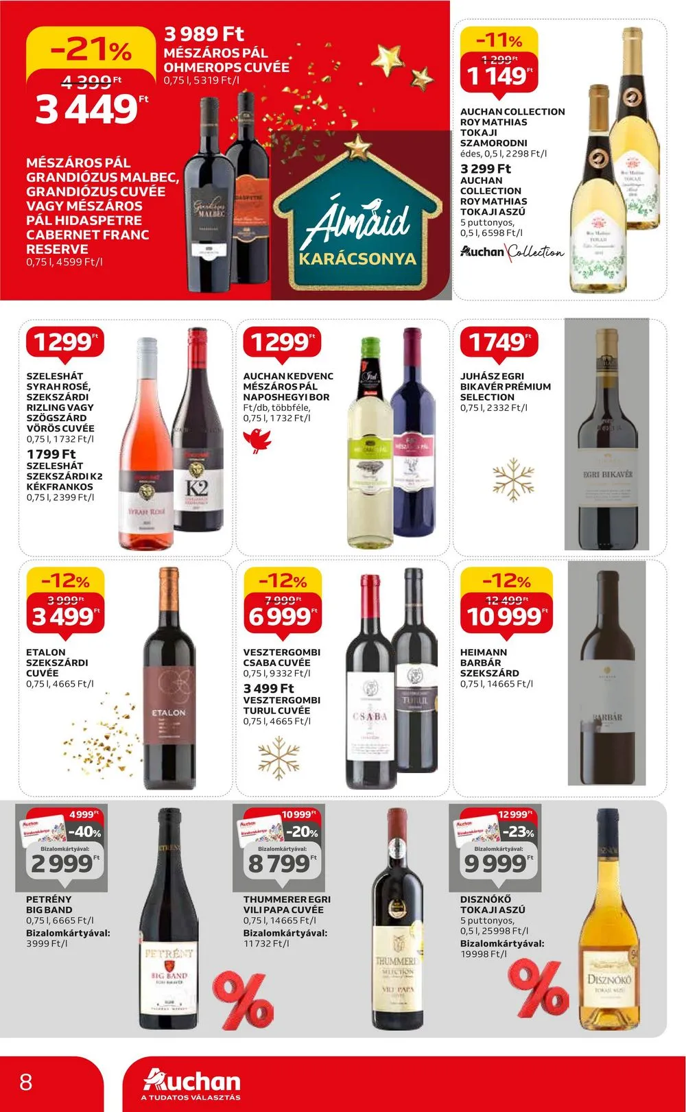 Auchan akciós újság Hipermarket karácsonyi italcsomag 12.07–12.20 – 8. oldal