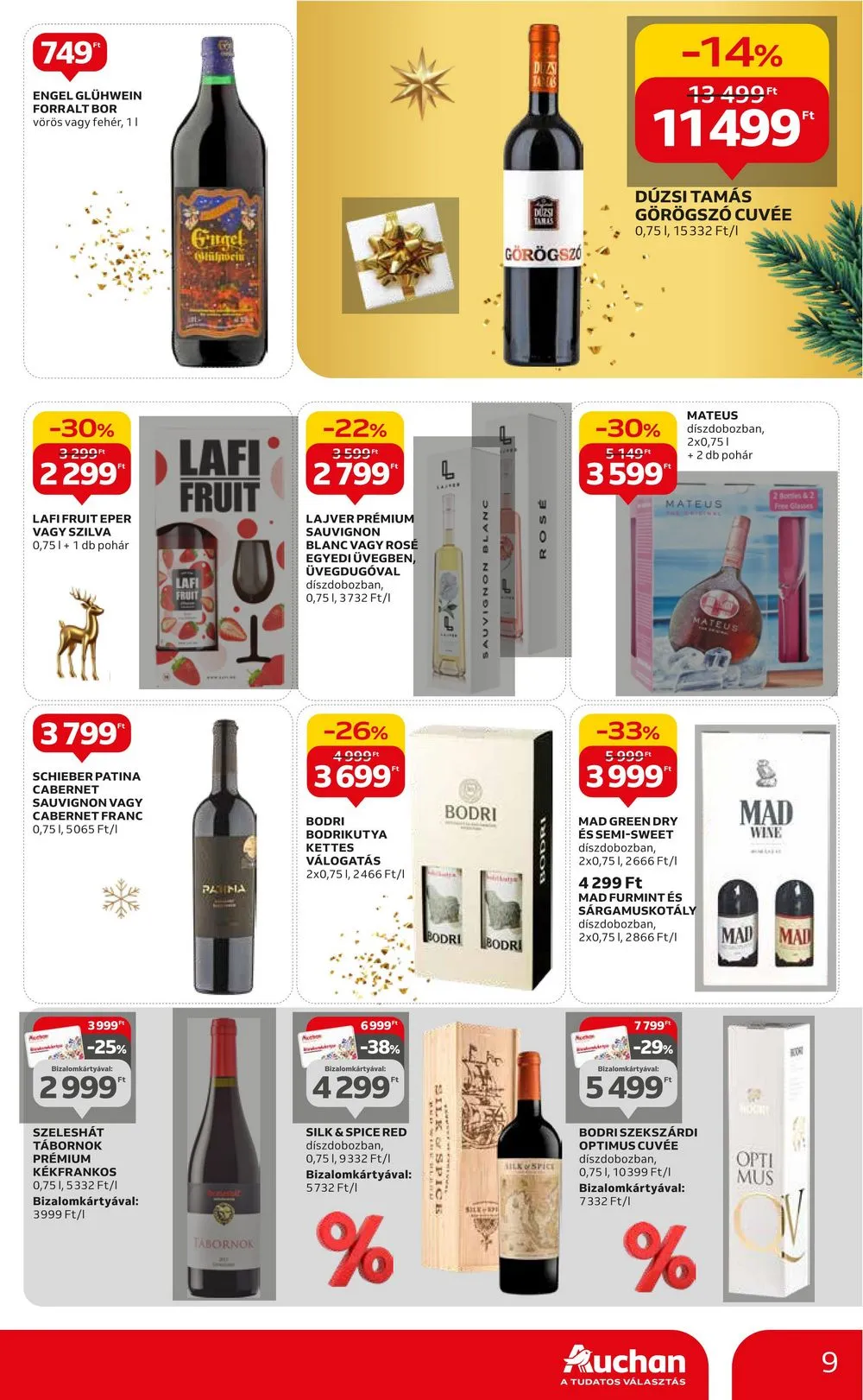 Auchan akciós újság Hipermarket karácsonyi italcsomag 12.07–12.20 – 9. oldal